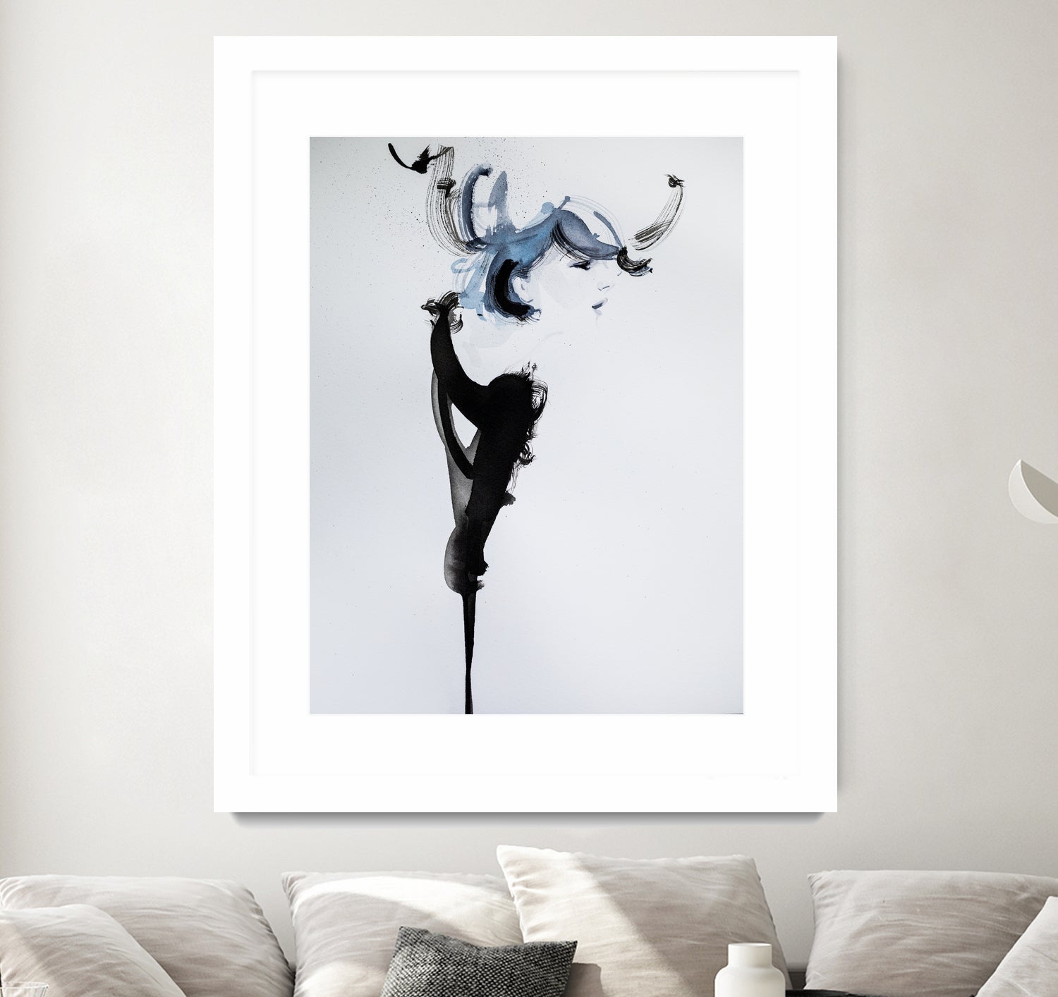 Fashion watercolor portrait by enmo enmo lin on GIANT ART - white photo illustration