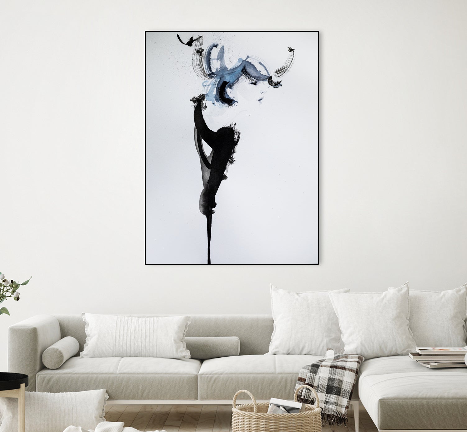 Fashion watercolor portrait by enmo enmo lin on GIANT ART - white photo illustration