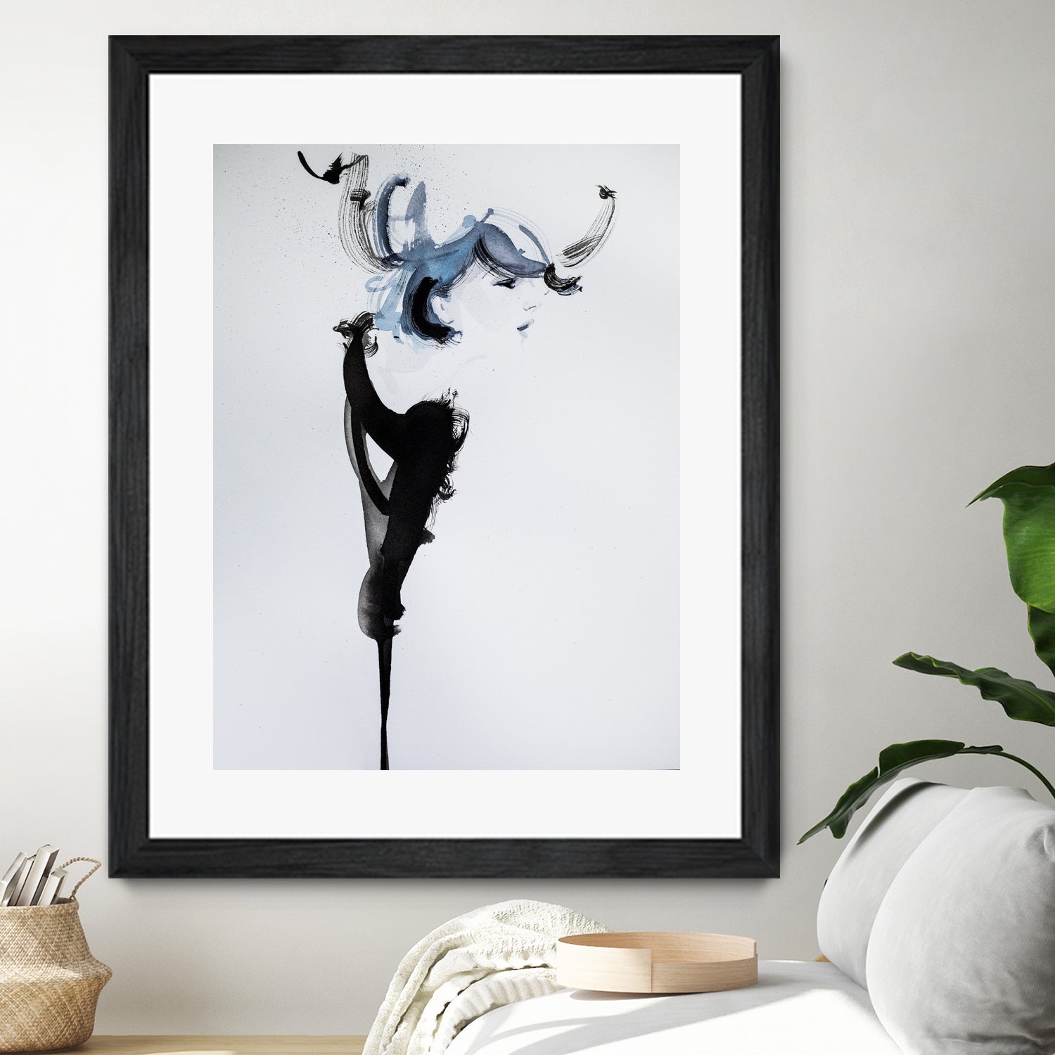 Fashion watercolor portrait by enmo enmo lin on GIANT ART - white photo illustration