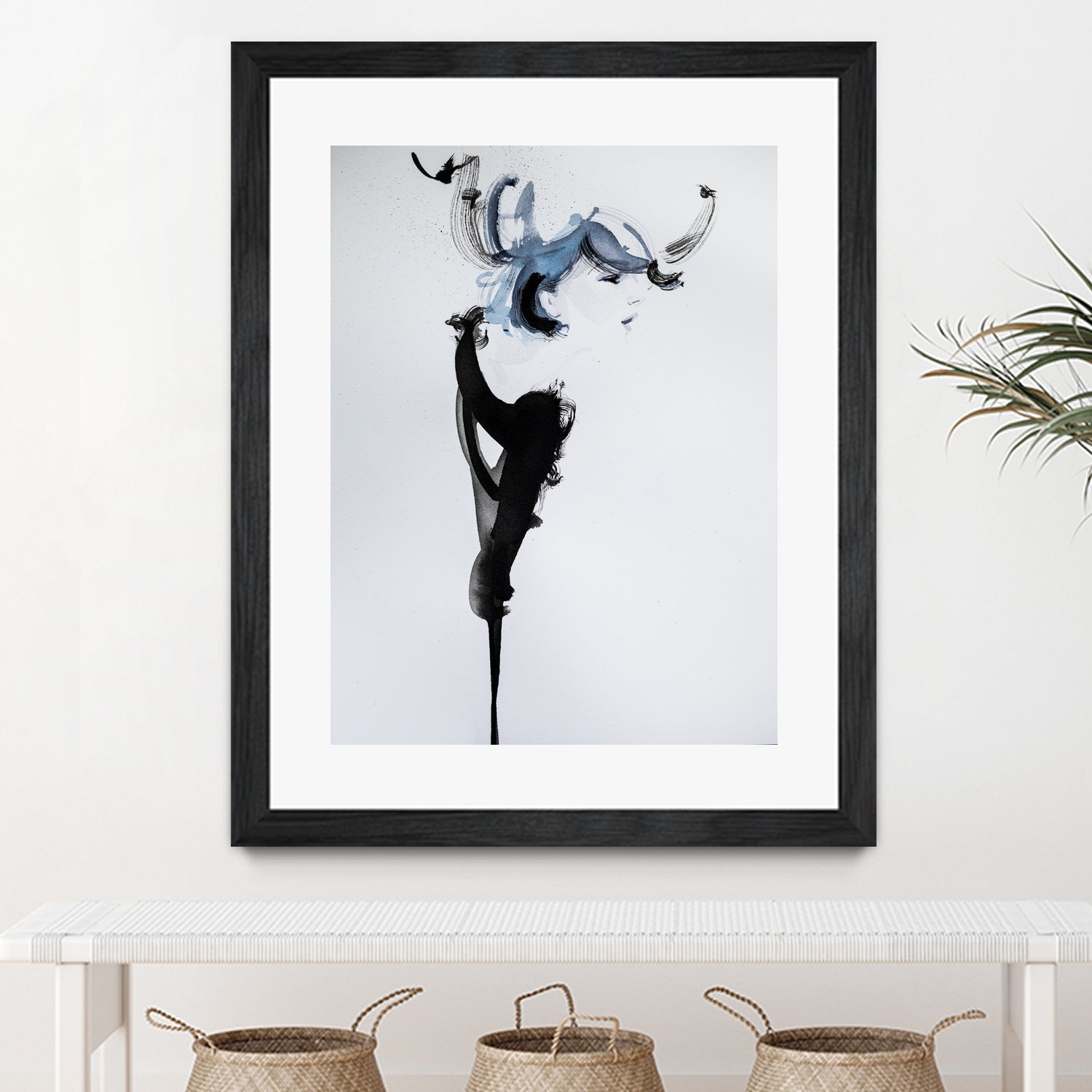 Fashion watercolor portrait by enmo enmo lin on GIANT ART - white photo illustration