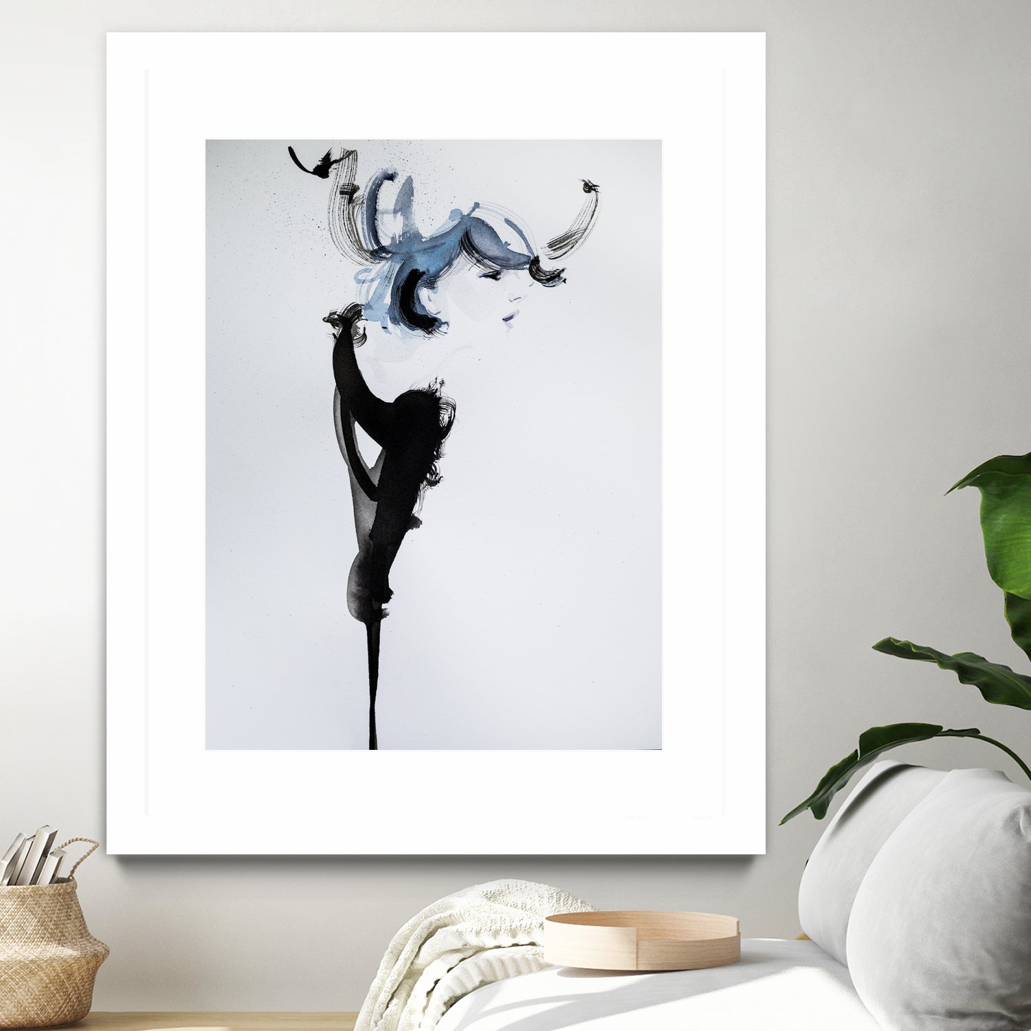 Fashion watercolor portrait by enmo enmo lin on GIANT ART - white photo illustration