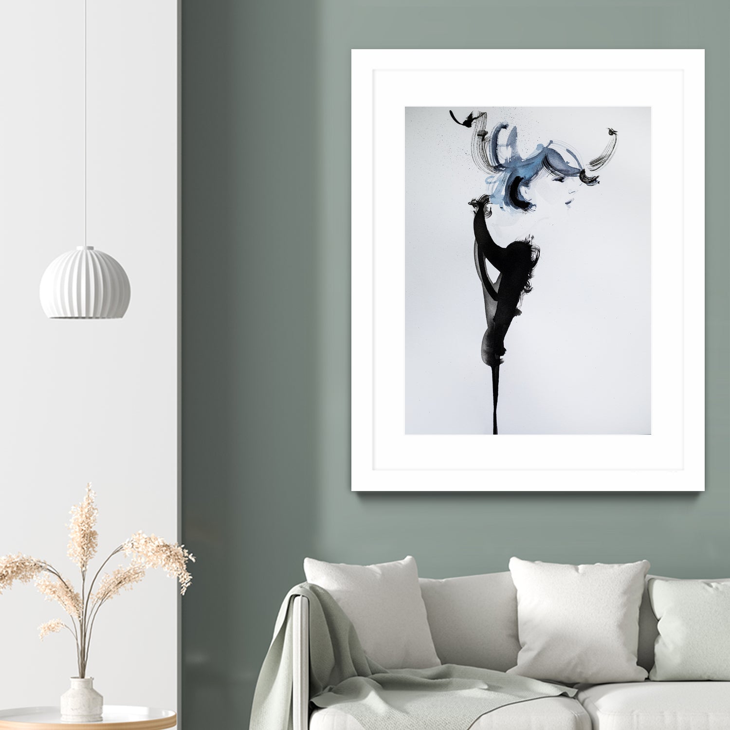 Fashion watercolor portrait by enmo enmo lin on GIANT ART - white photo illustration