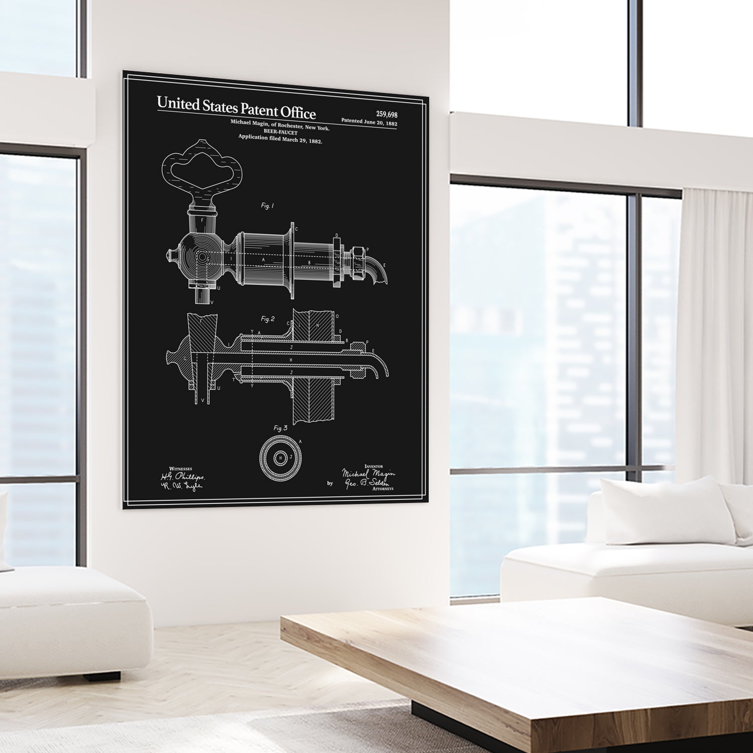 Beer Faucet Patent - Black by Finlay McNevin on GIANT ART - black typography