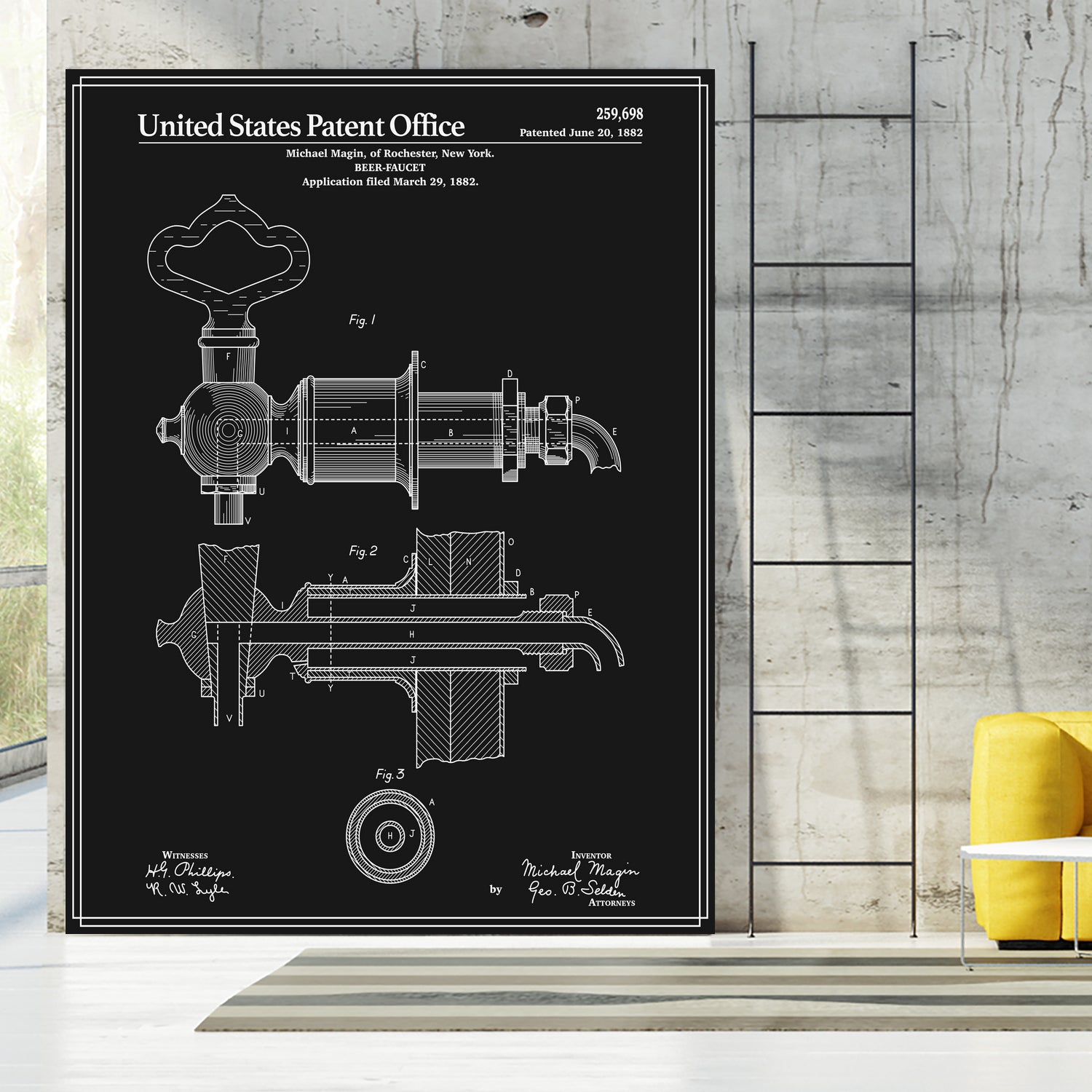 Beer Faucet Patent - Black by Finlay McNevin on GIANT ART - black typography