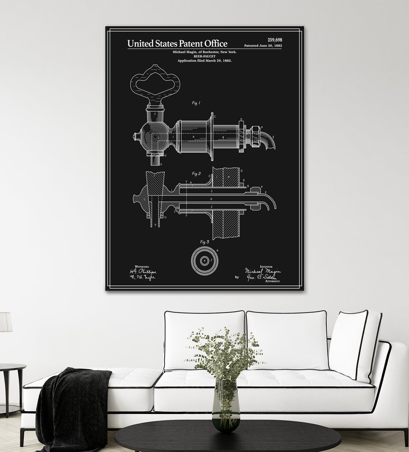 Beer Faucet Patent - Black by Finlay McNevin on GIANT ART - black typography