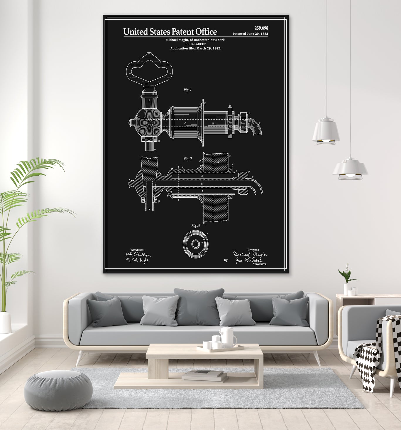 Beer Faucet Patent - Black by Finlay McNevin on GIANT ART - black typography