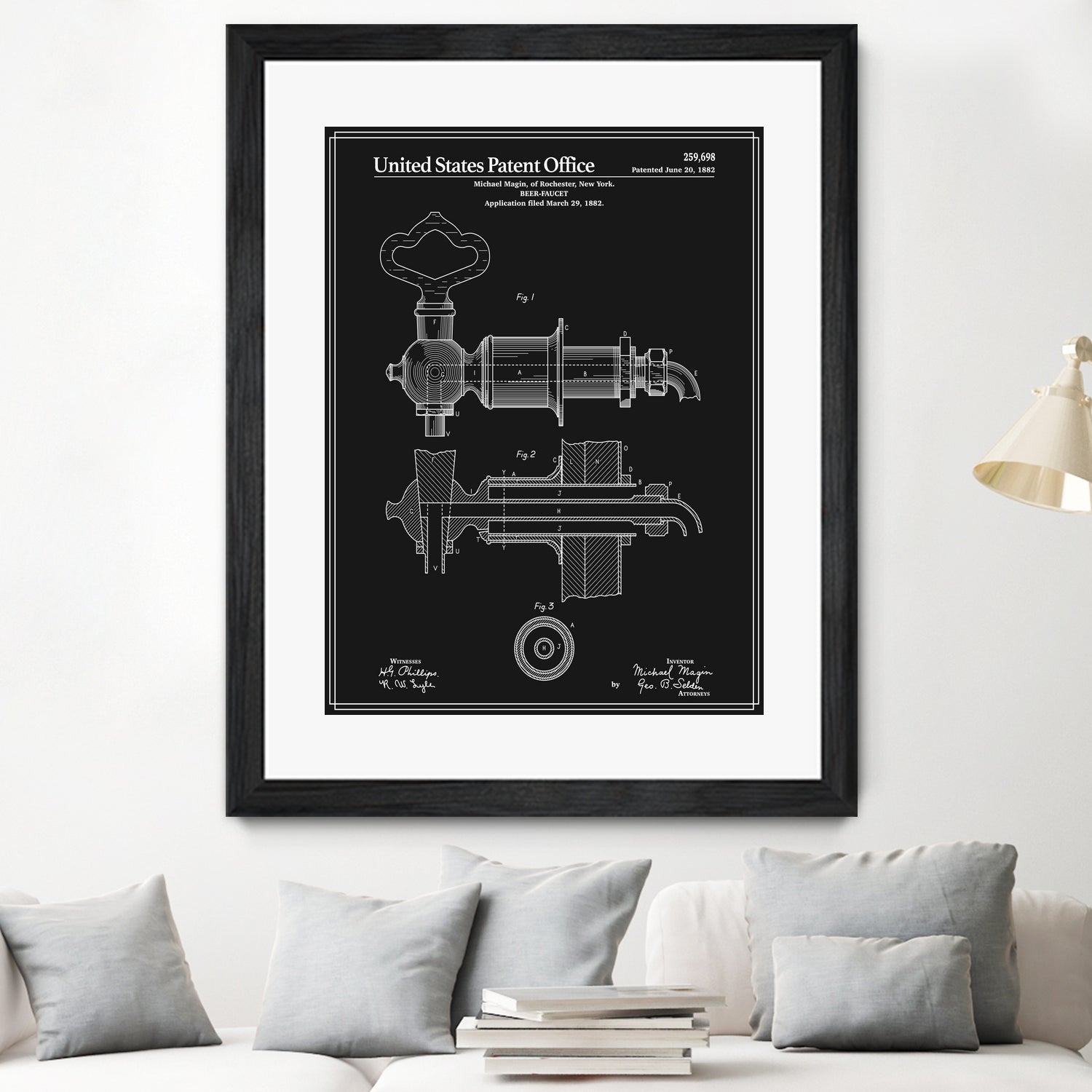 Beer Faucet Patent - Black by Finlay McNevin on GIANT ART - black typography