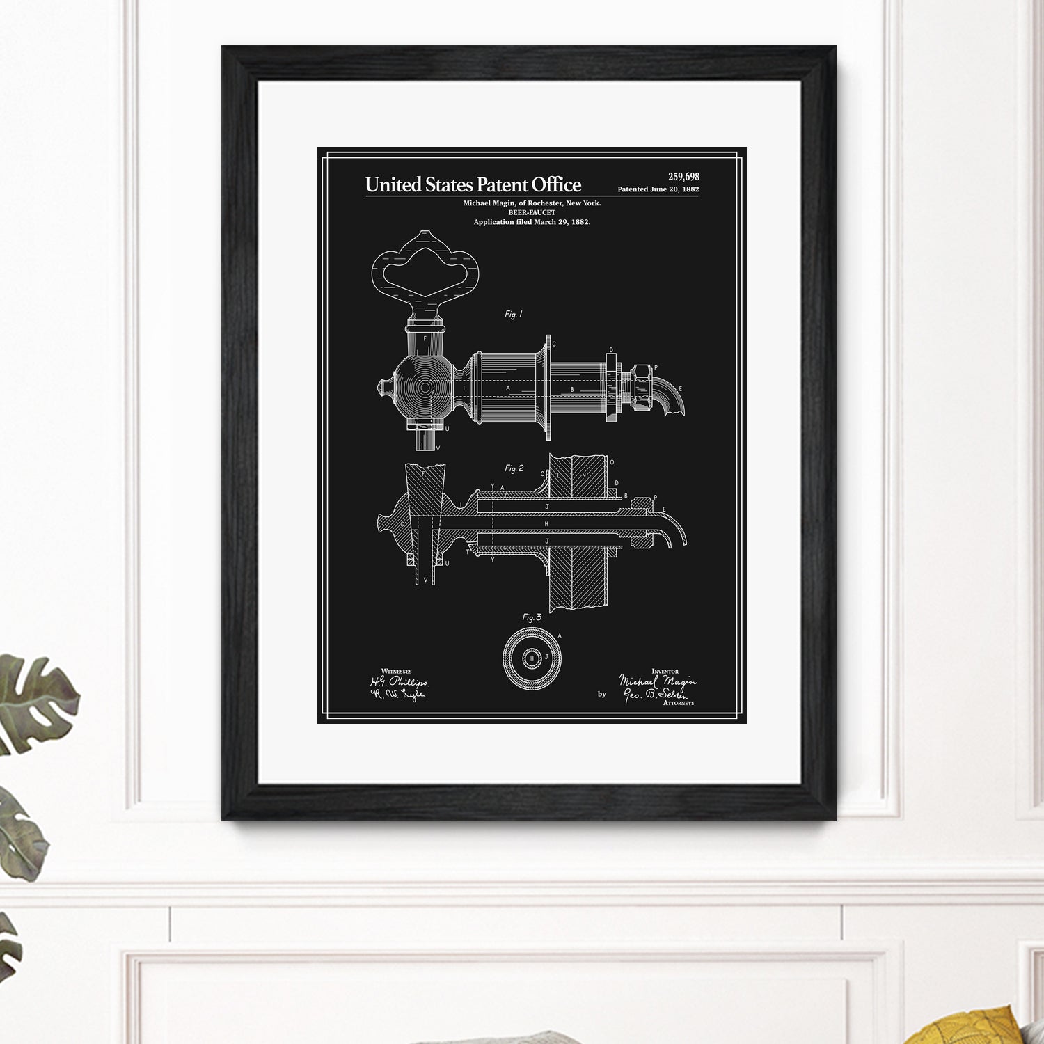 Beer Faucet Patent - Black by Finlay McNevin on GIANT ART - black typography