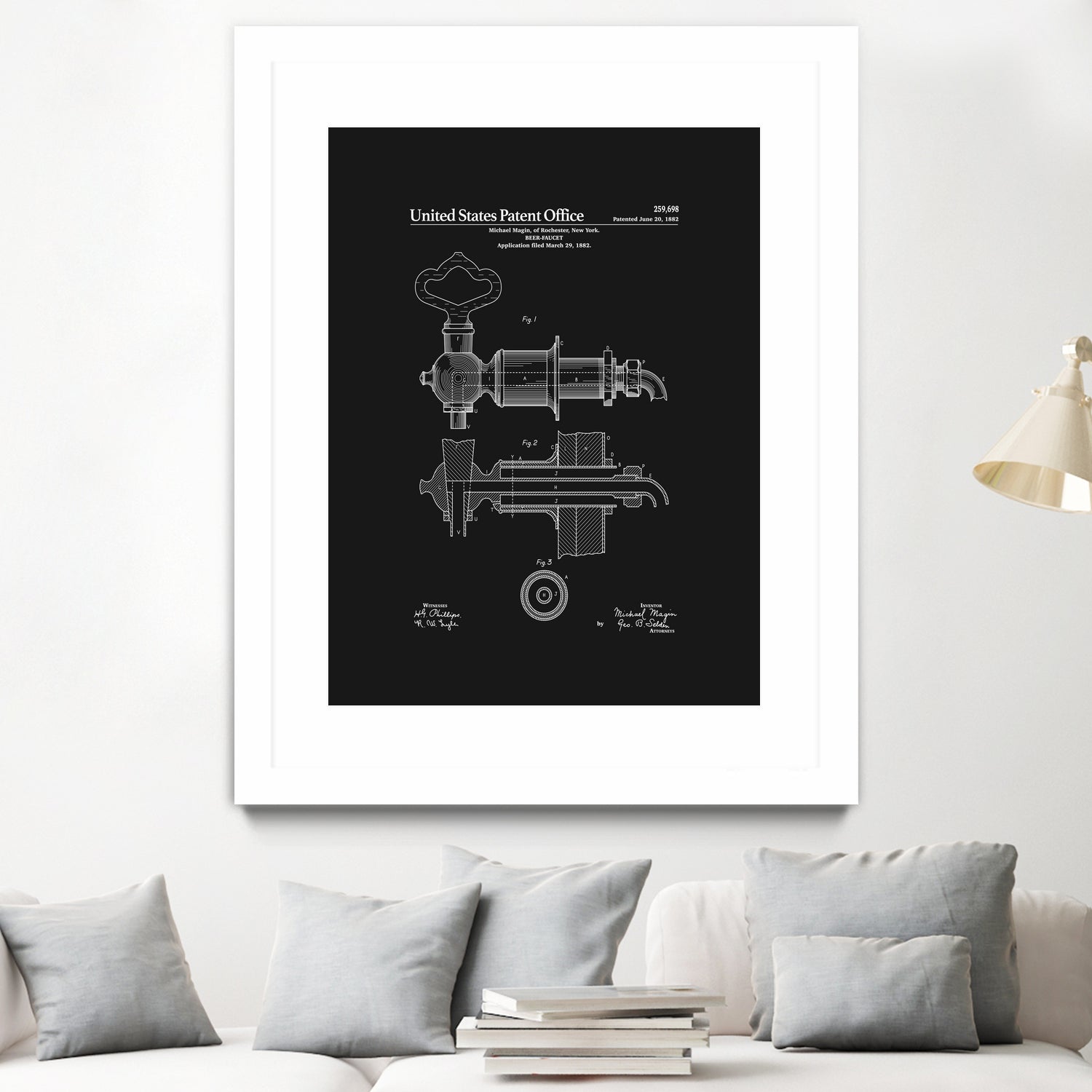 Beer Faucet Patent - Black by Finlay McNevin on GIANT ART - black typography