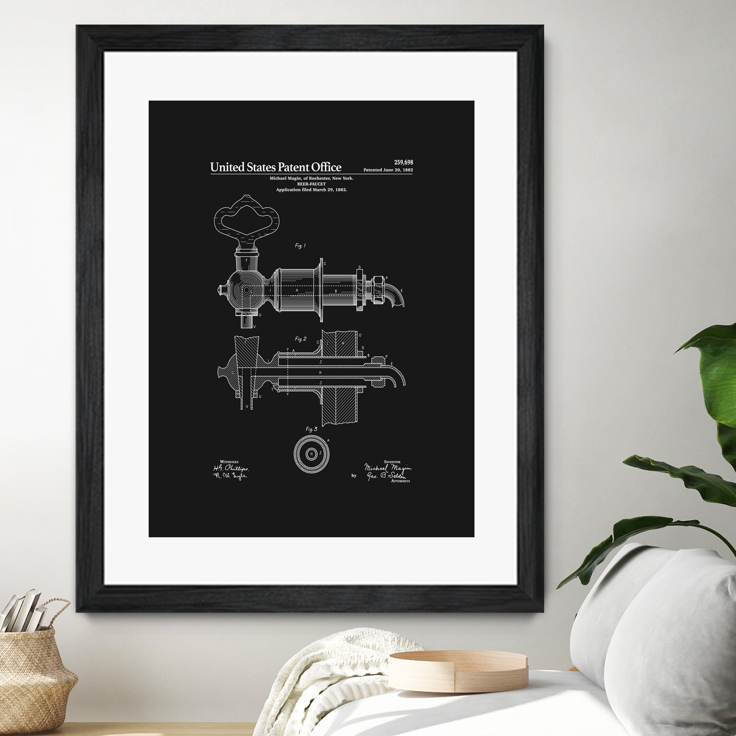 Beer Faucet Patent - Black by Finlay McNevin on GIANT ART - black typography