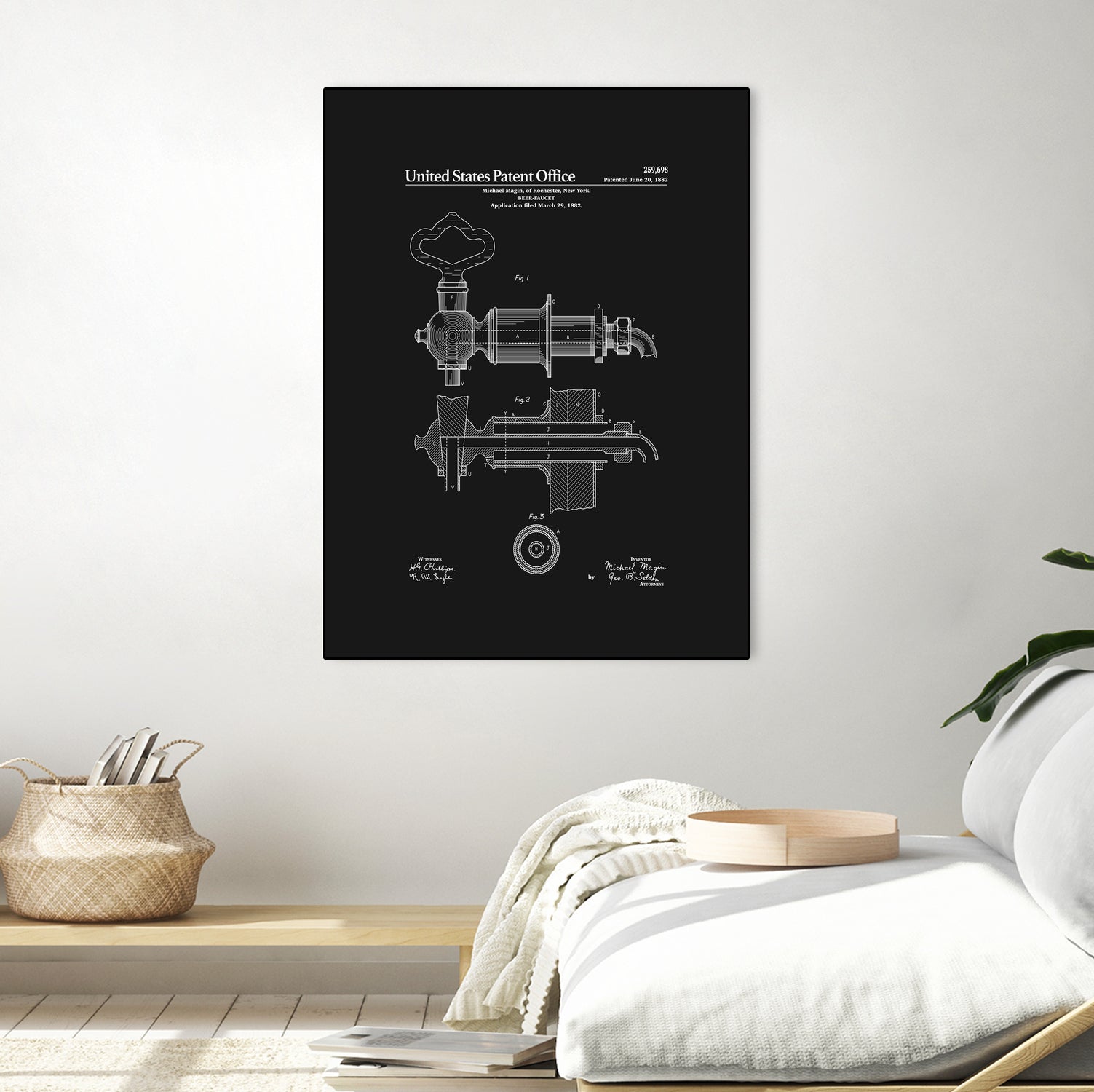 Beer Faucet Patent - Black by Finlay McNevin on GIANT ART - black typography