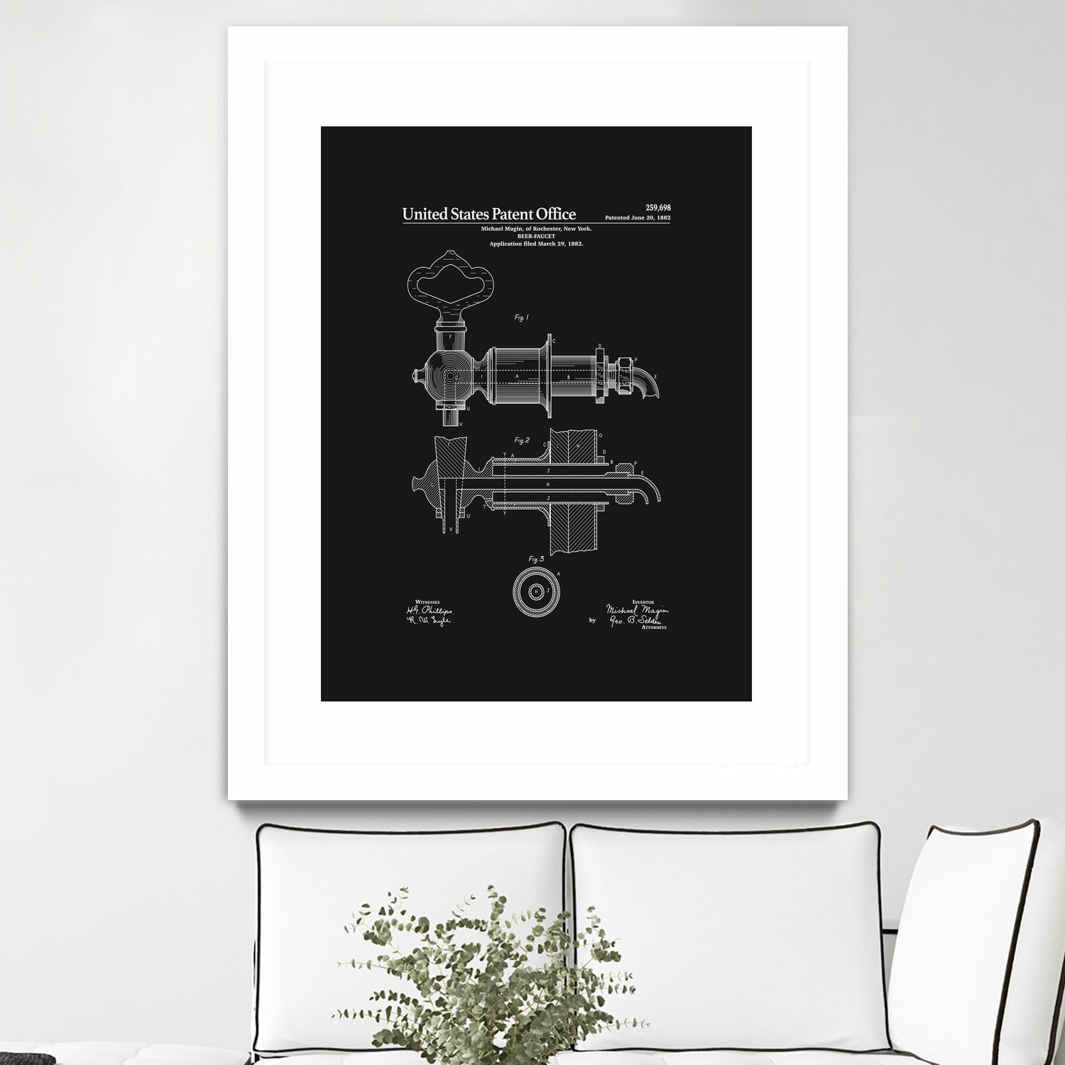 Beer Faucet Patent - Black by Finlay McNevin on GIANT ART - black typography