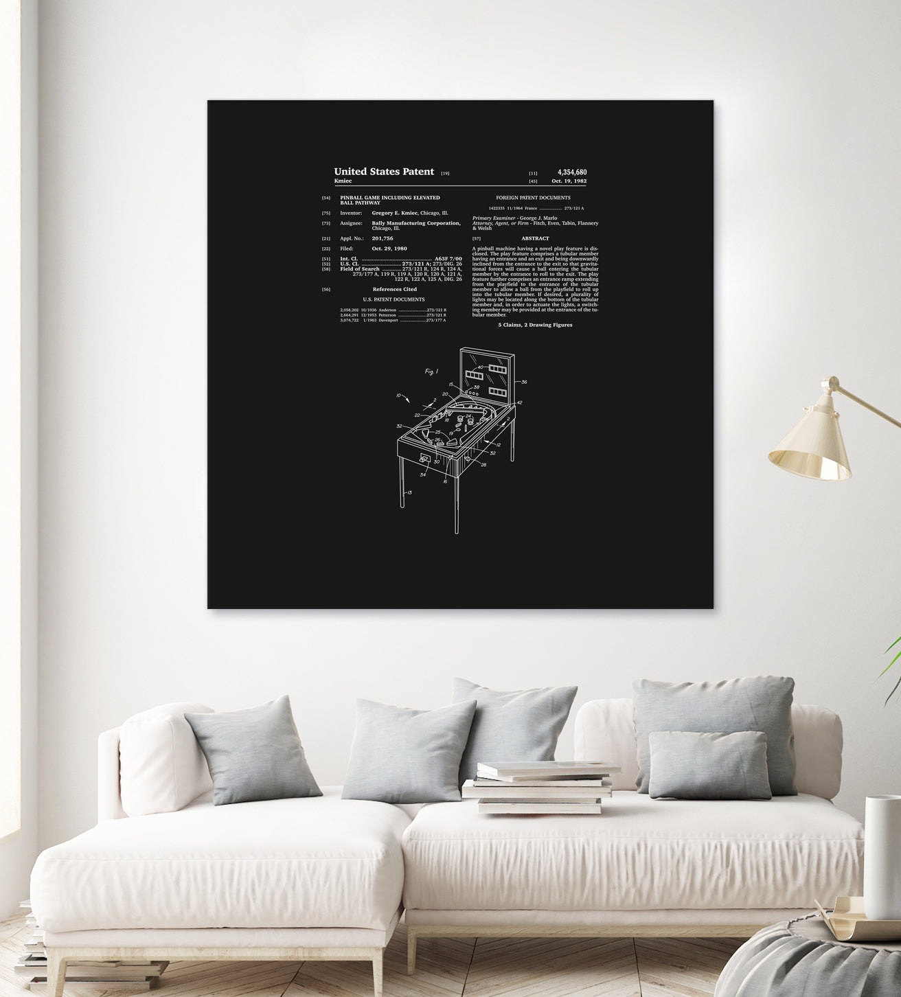 Pinball Machine Patent - Black by Finlay McNevin on GIANT ART - black typography