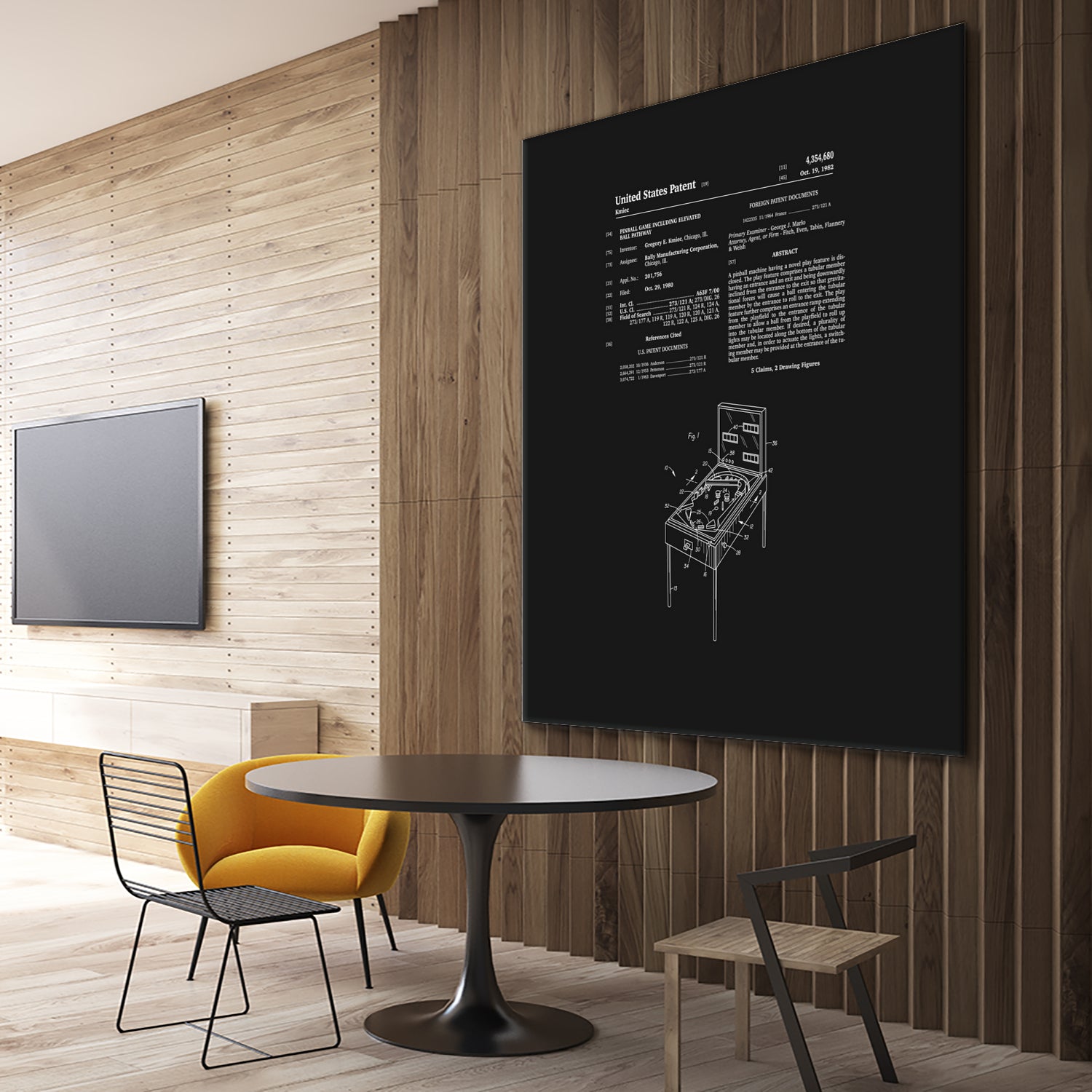 Pinball Machine Patent - Black by Finlay McNevin on GIANT ART - black typography