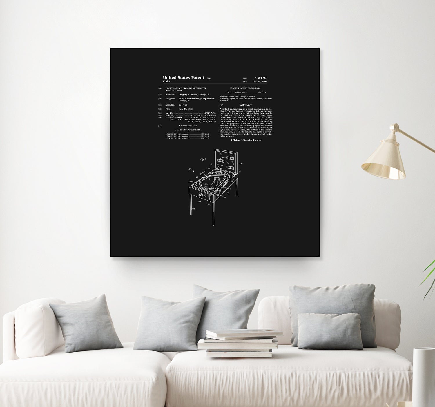 Pinball Machine Patent - Black by Finlay McNevin on GIANT ART - black typography