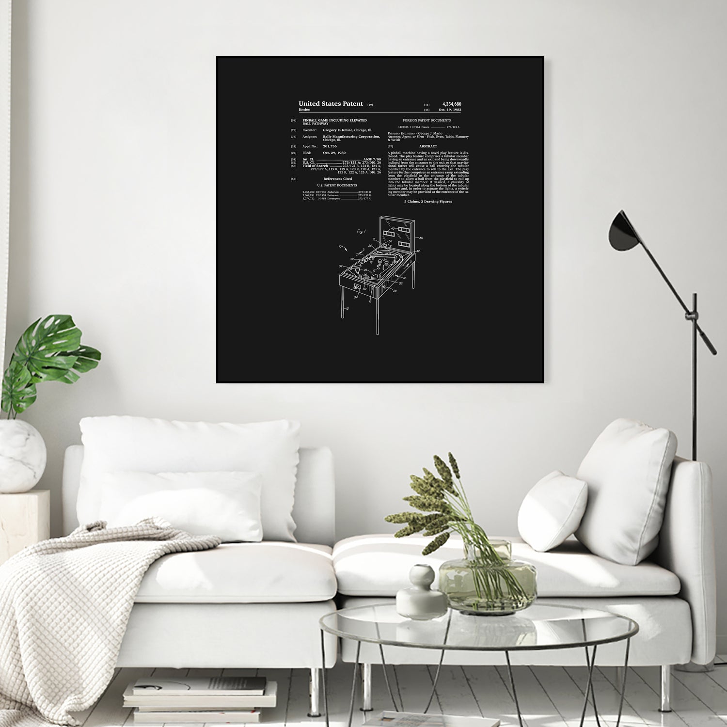 Pinball Machine Patent - Black by Finlay McNevin on GIANT ART - black typography