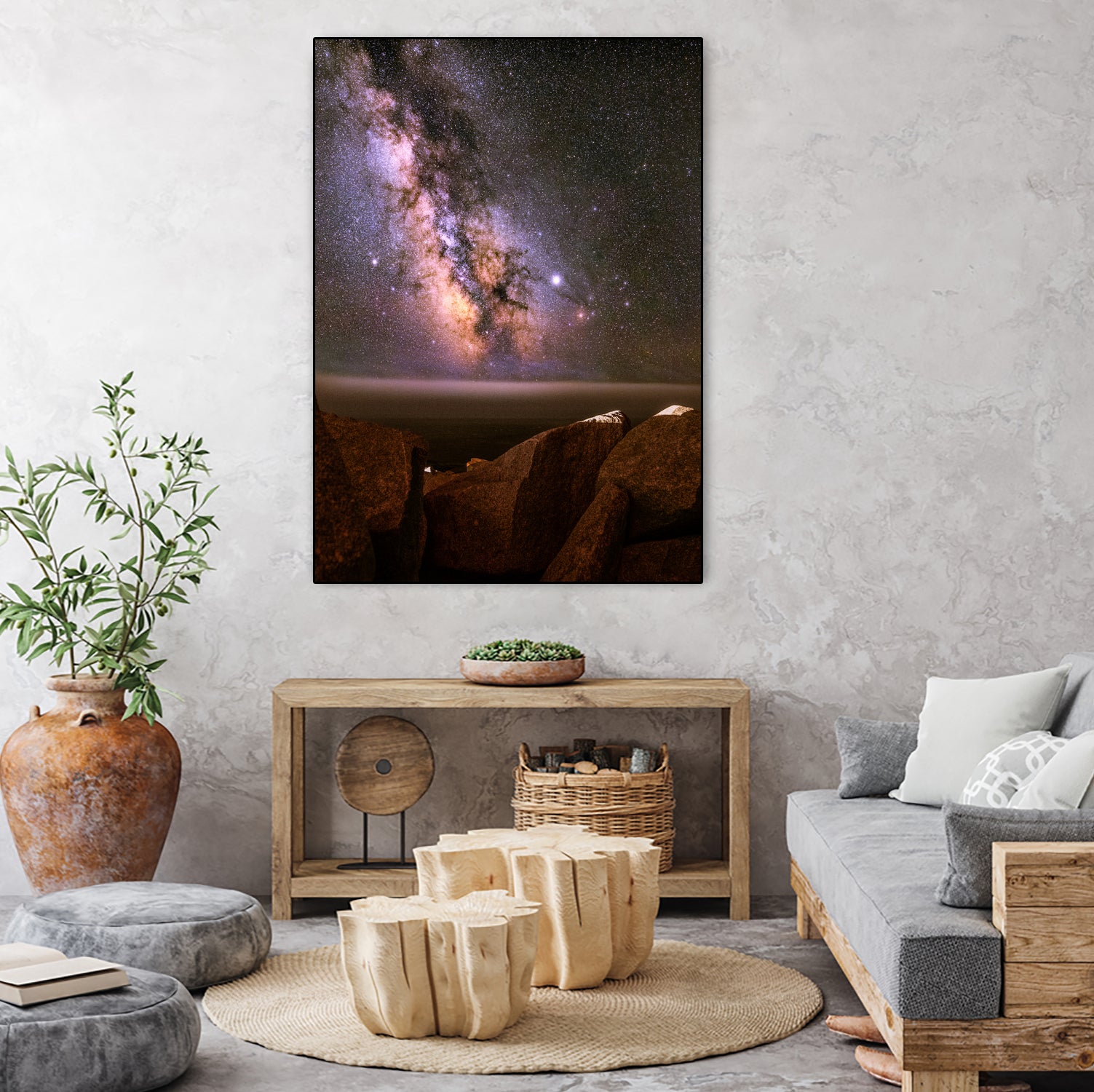 Peggy's Cove Milky Way by Lorenzo Bustillo on GIANT ART - gray photo illustration