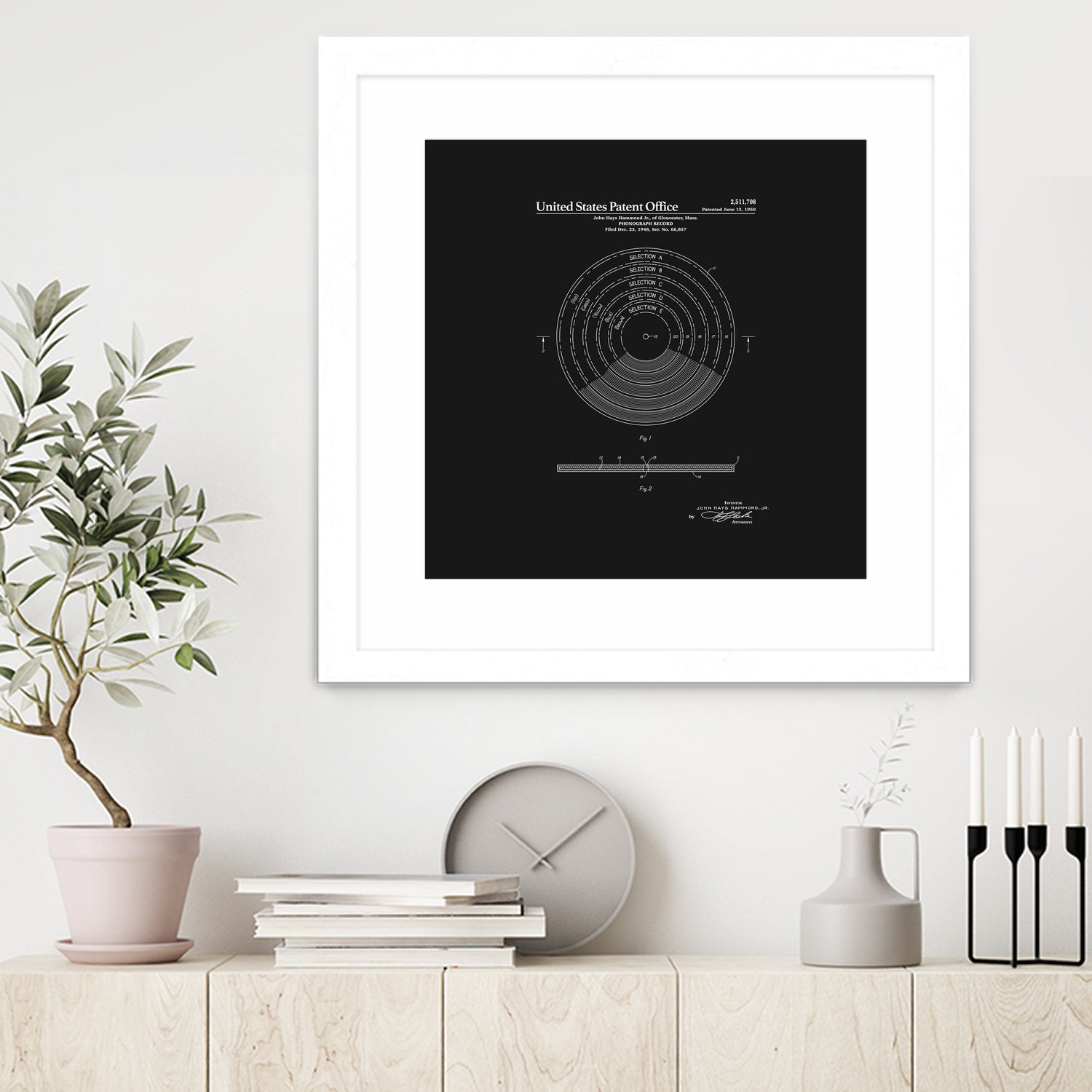 Phonograph Record Patent - Black by Finlay McNevin on GIANT ART - black typography