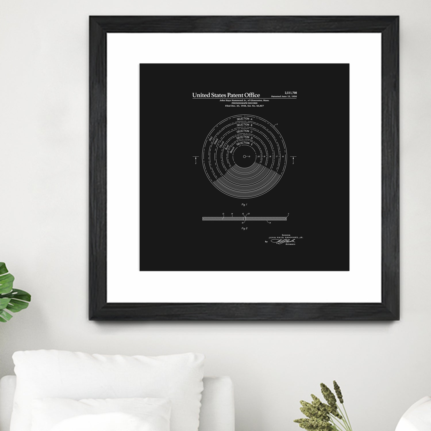 Phonograph Record Patent - Black by Finlay McNevin on GIANT ART - black typography