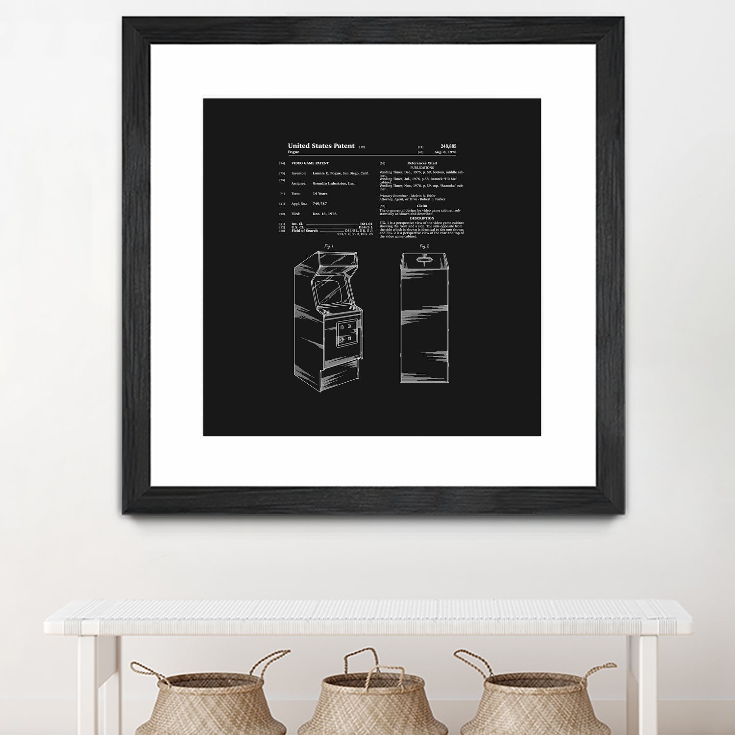 Arcade Game Patent - Black by Finlay McNevin on GIANT ART - black typography