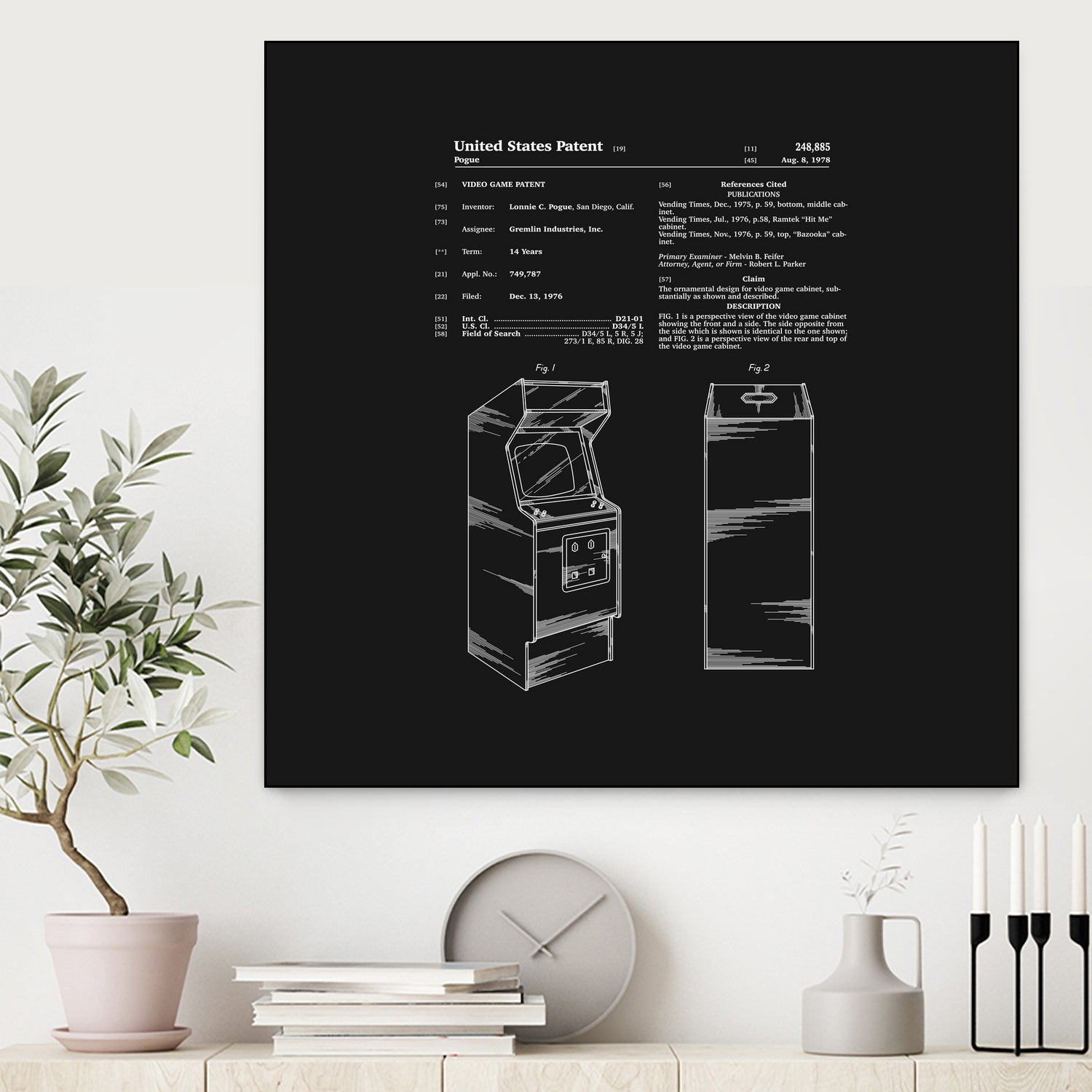 Arcade Game Patent - Black by Finlay McNevin on GIANT ART - black typography