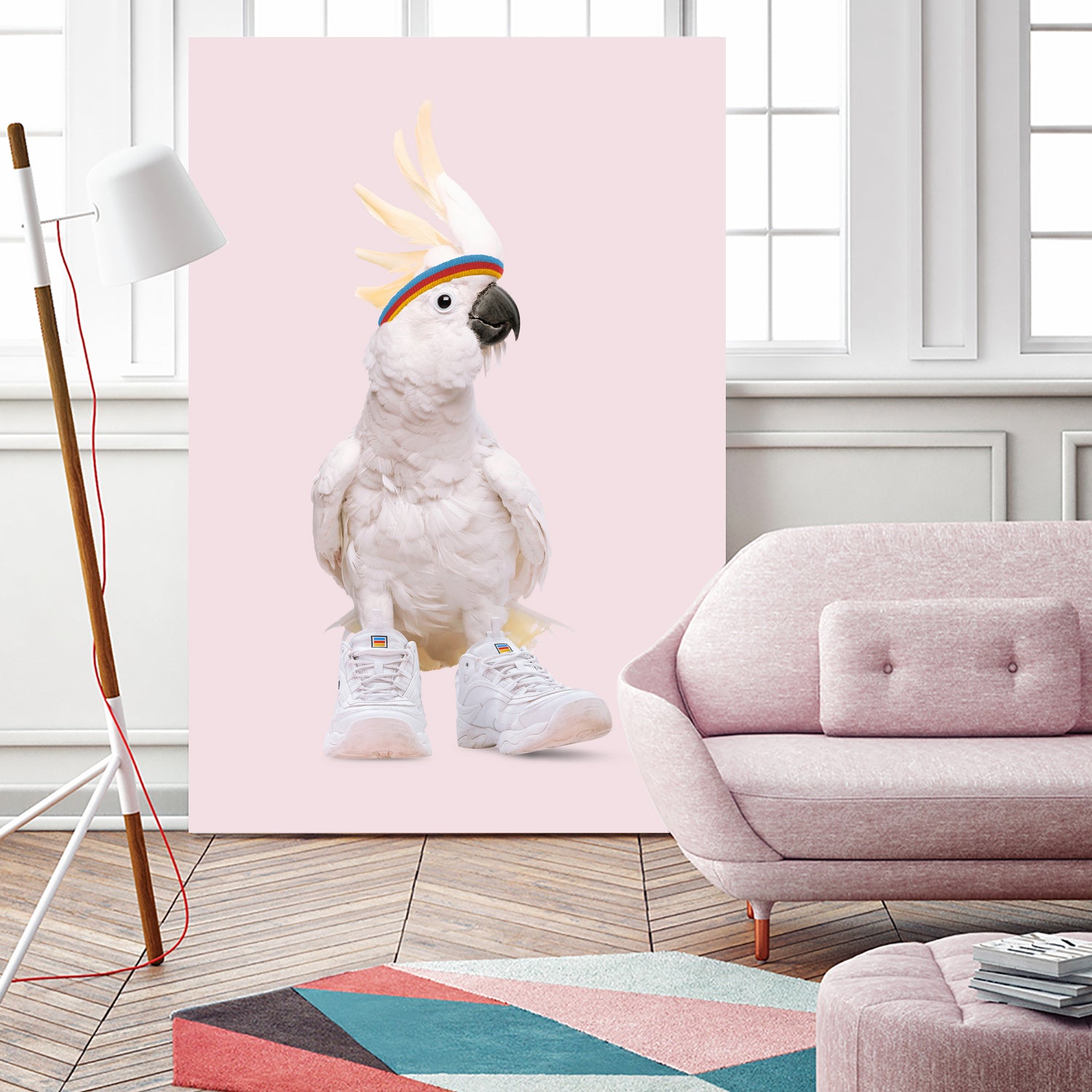 SNEAKER COCKATOO by Jonas Loose on GIANT ART - pink photo manipulation