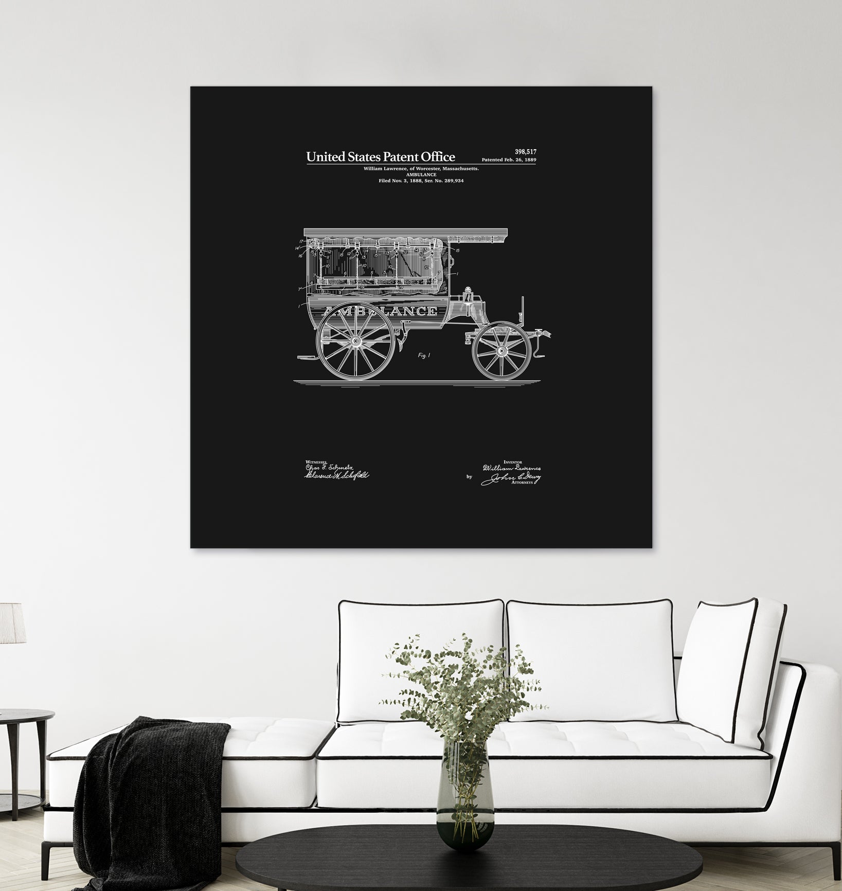 Ambulance Patent - Black by Finlay McNevin on GIANT ART - black typography