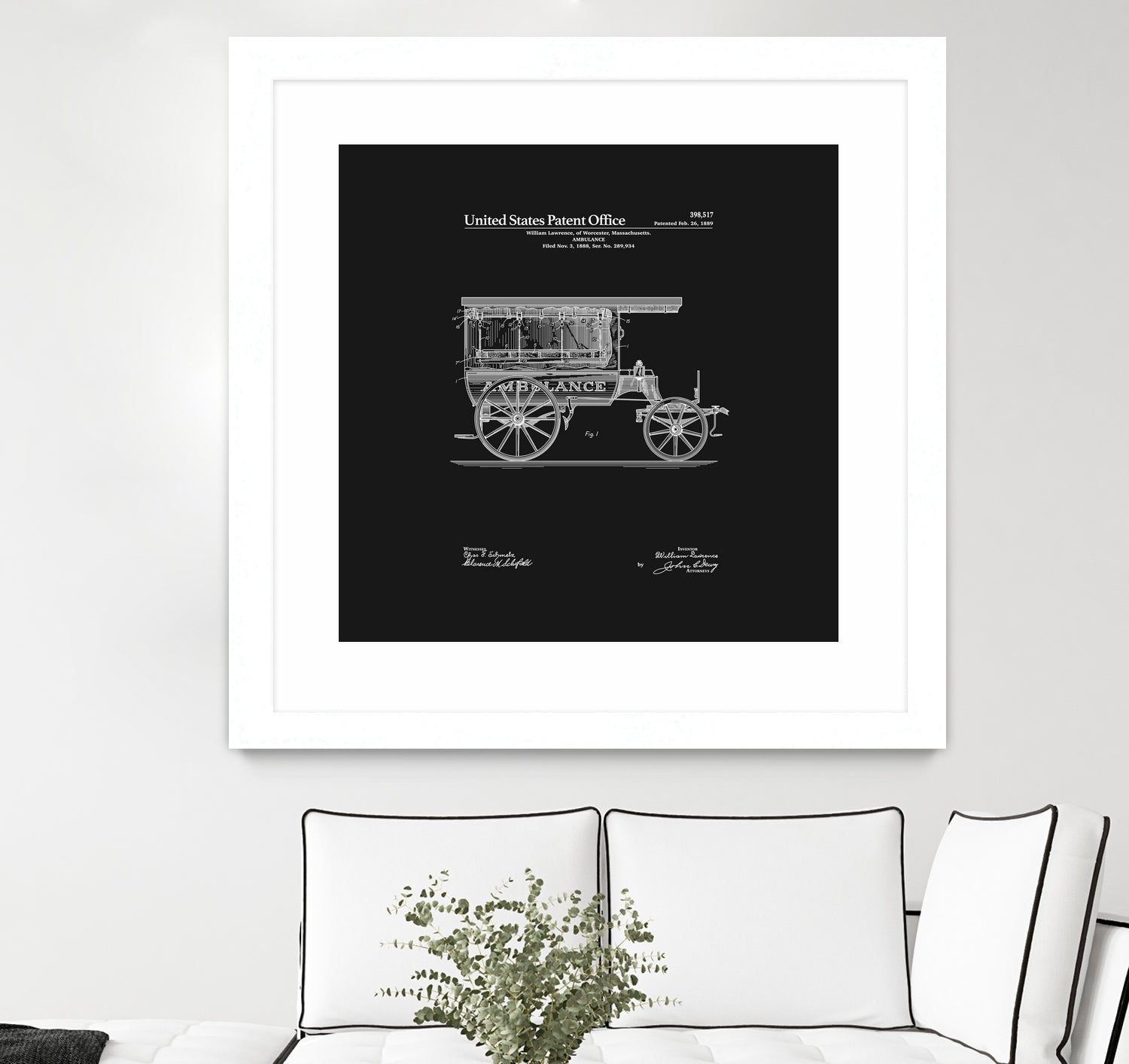 Ambulance Patent - Black by Finlay McNevin on GIANT ART - black typography