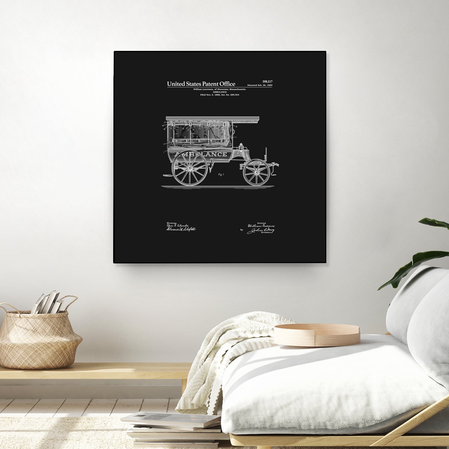 Ambulance Patent - Black by Finlay McNevin on GIANT ART - black typography