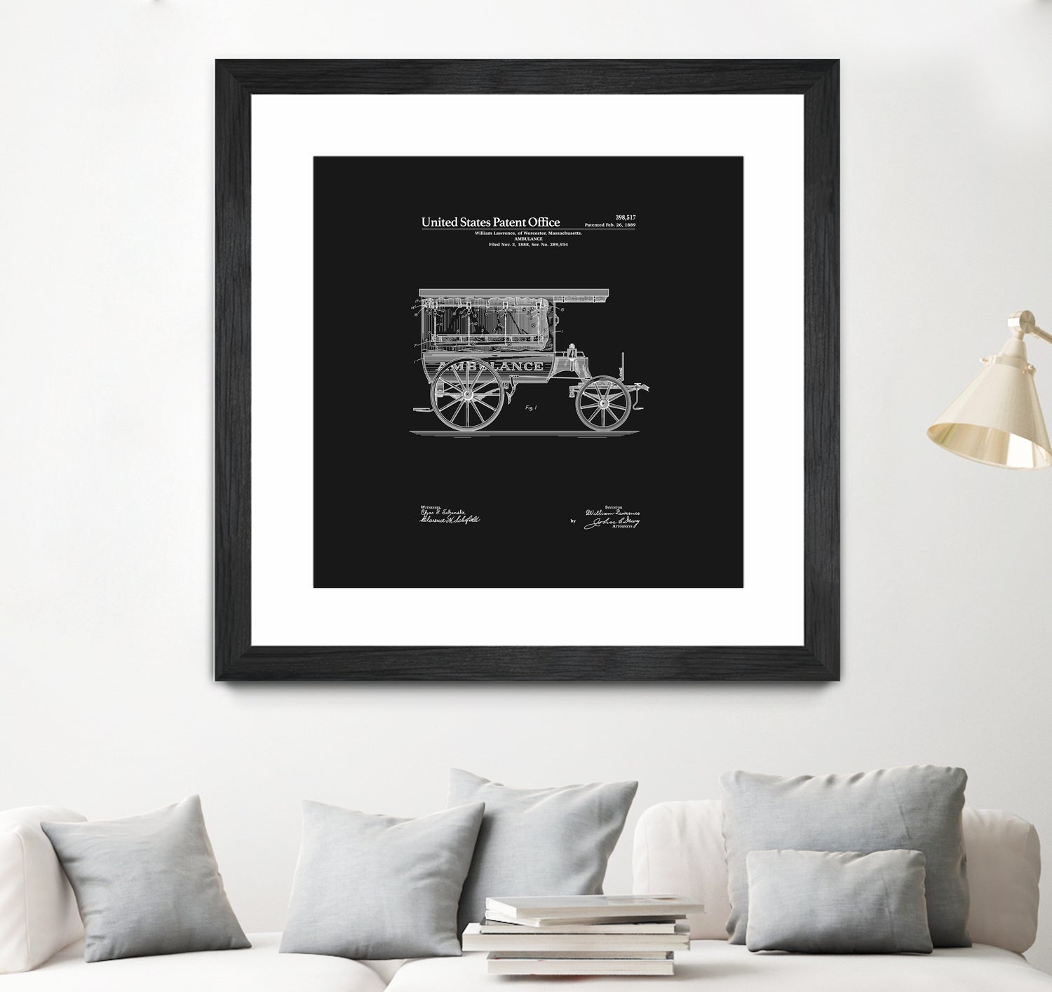 Ambulance Patent - Black by Finlay McNevin on GIANT ART - black typography