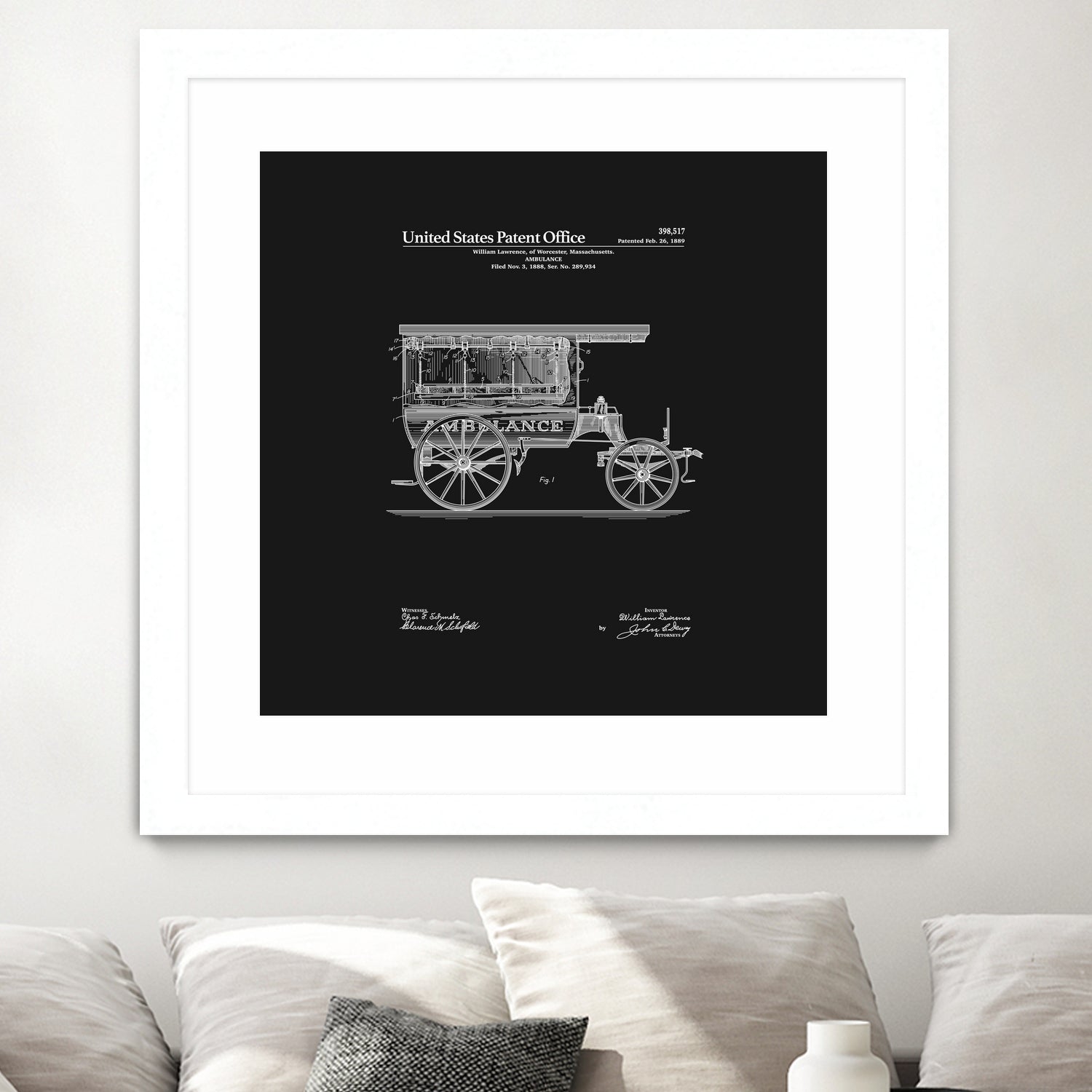 Ambulance Patent - Black by Finlay McNevin on GIANT ART - black typography