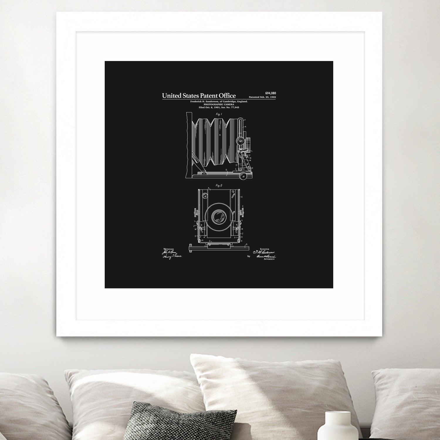 Camera Patent 1902 - Black by Finlay McNevin on GIANT ART - black typography