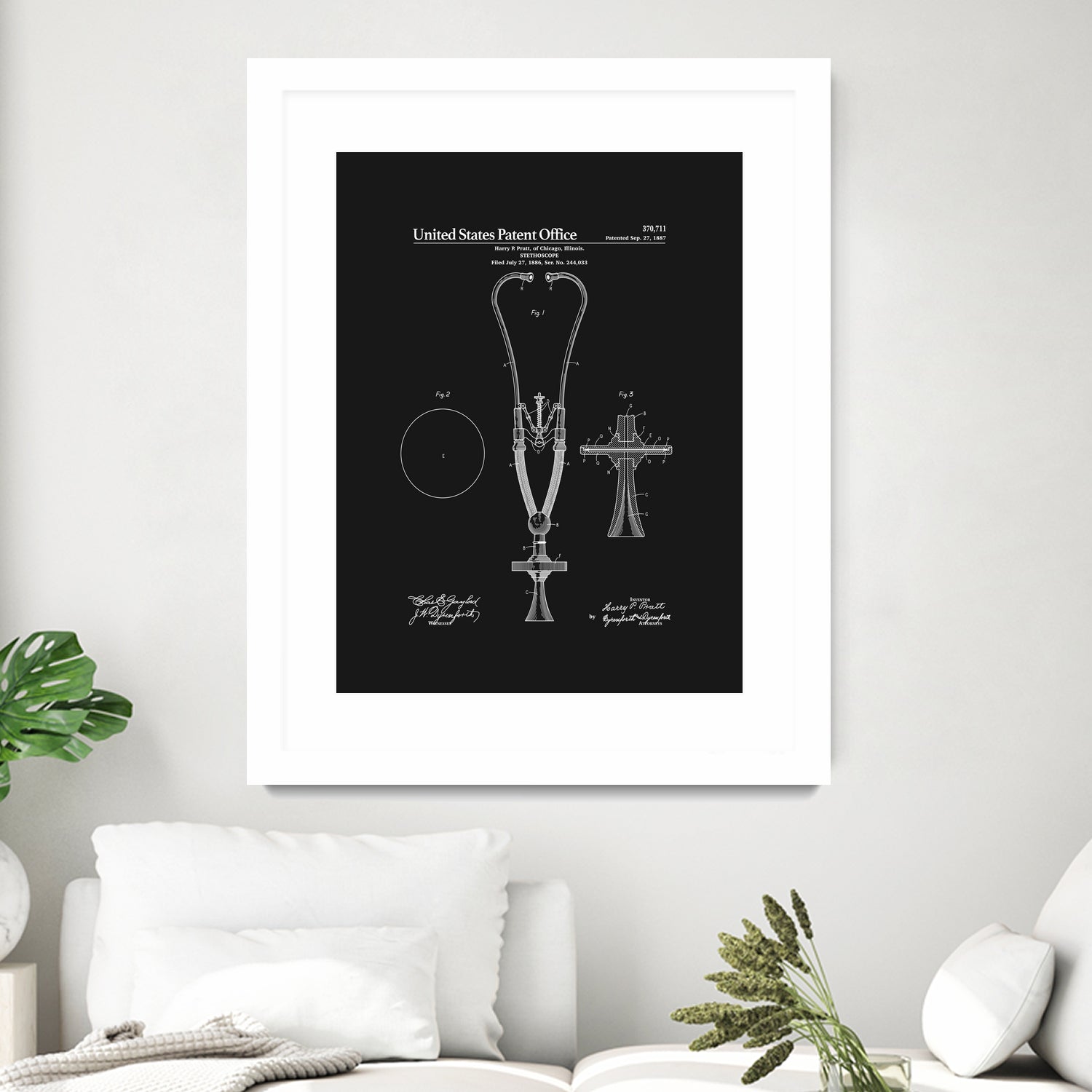 Stethoscope Patent - Black by Finlay McNevin on GIANT ART - black typography