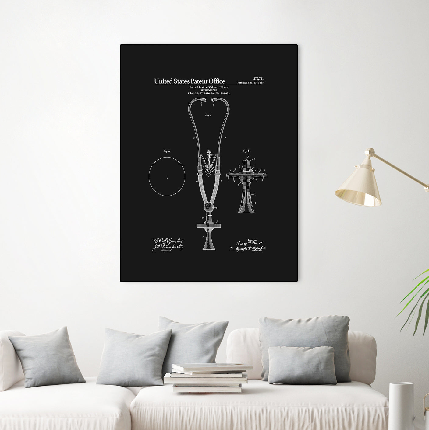 Stethoscope Patent - Black by Finlay McNevin on GIANT ART - black typography