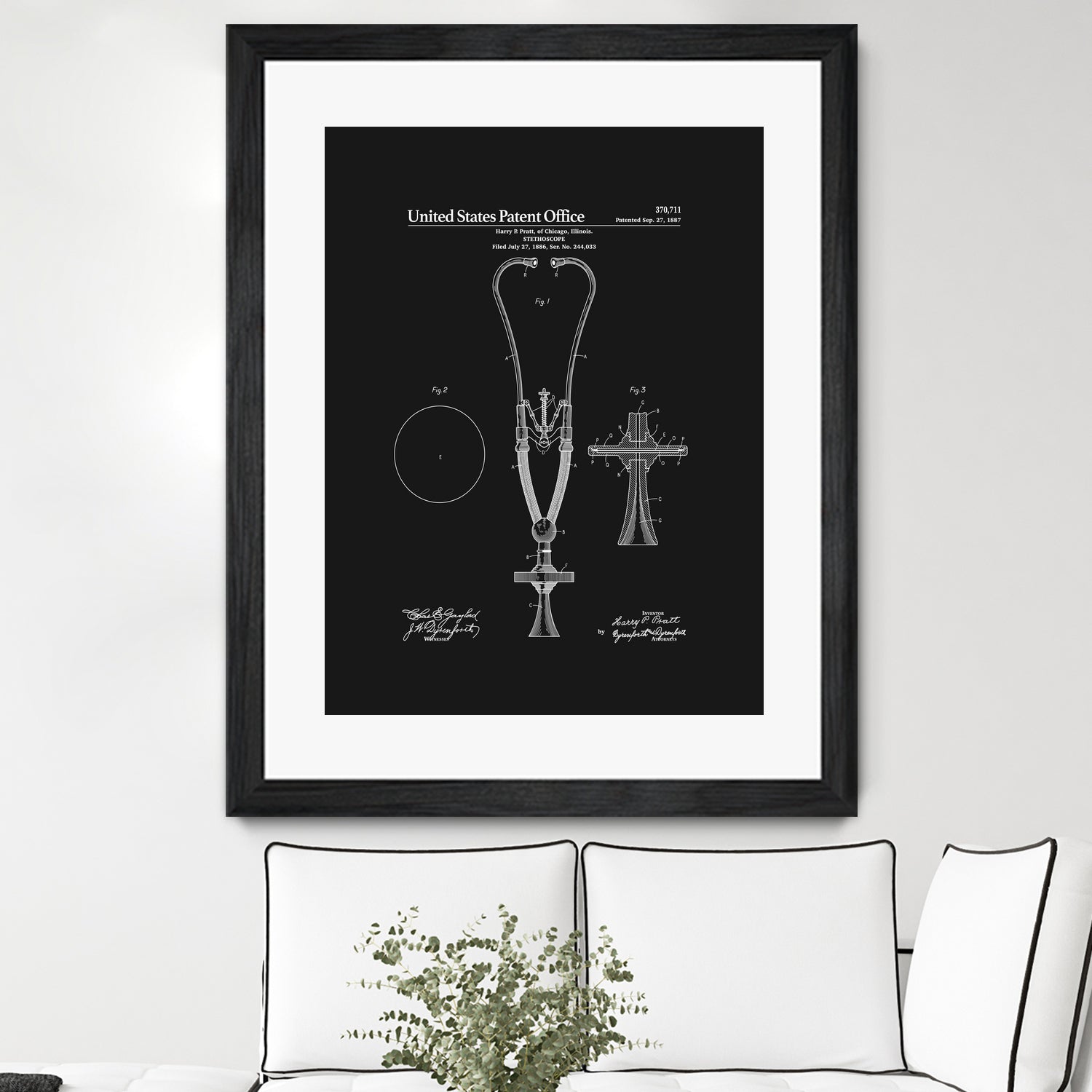 Stethoscope Patent - Black by Finlay McNevin on GIANT ART - black typography