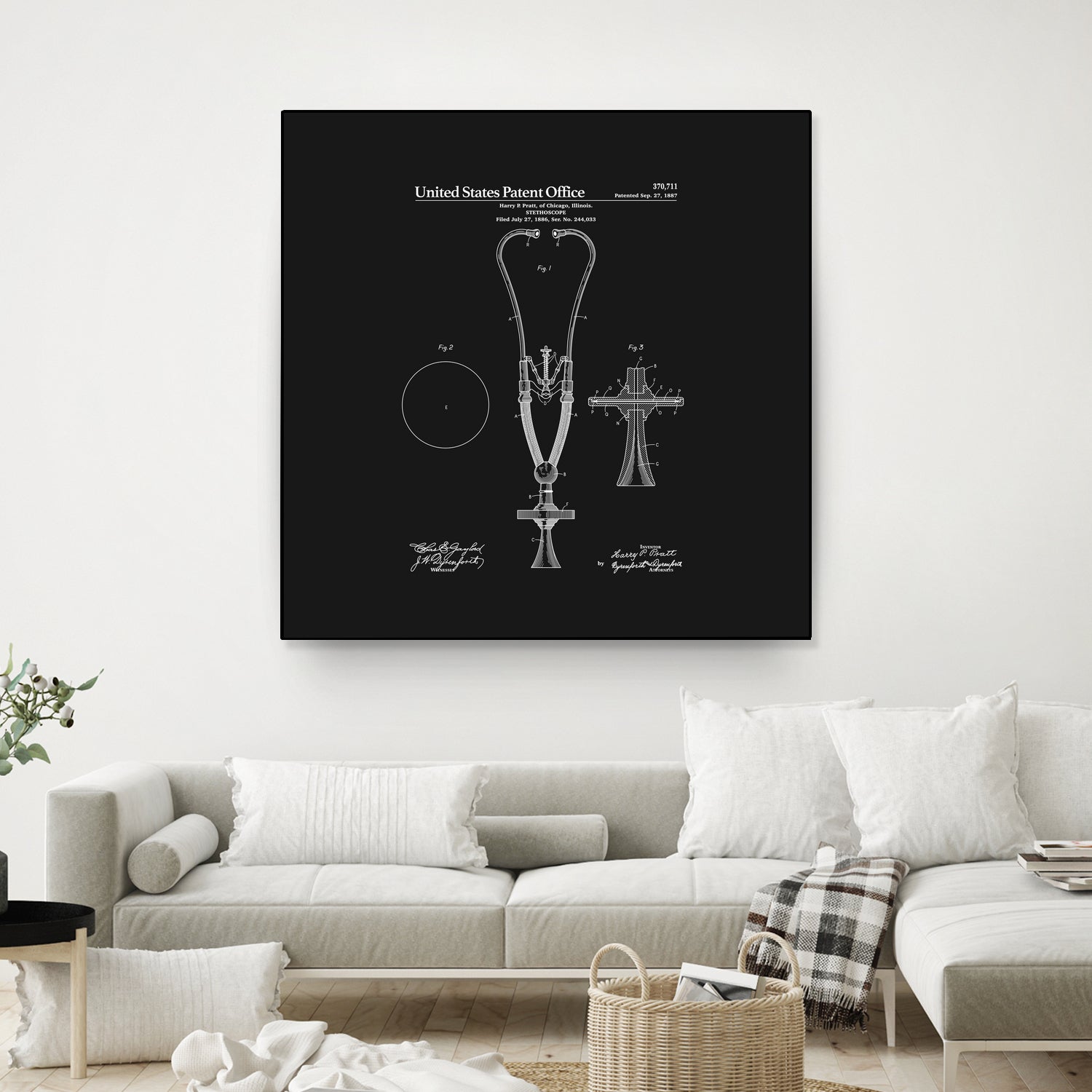 Stethoscope Patent - Black by Finlay McNevin on GIANT ART - black typography