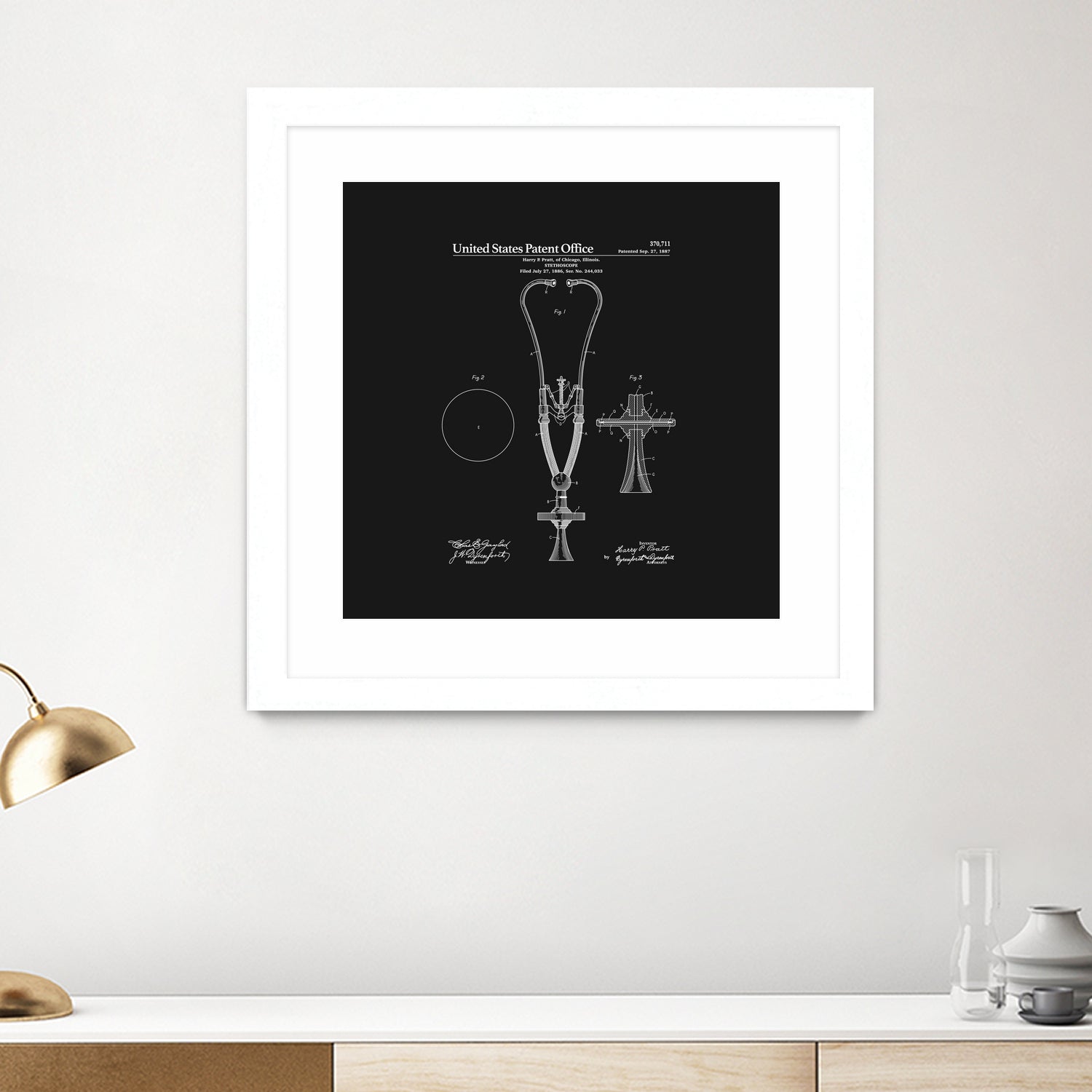 Stethoscope Patent - Black by Finlay McNevin on GIANT ART - black typography