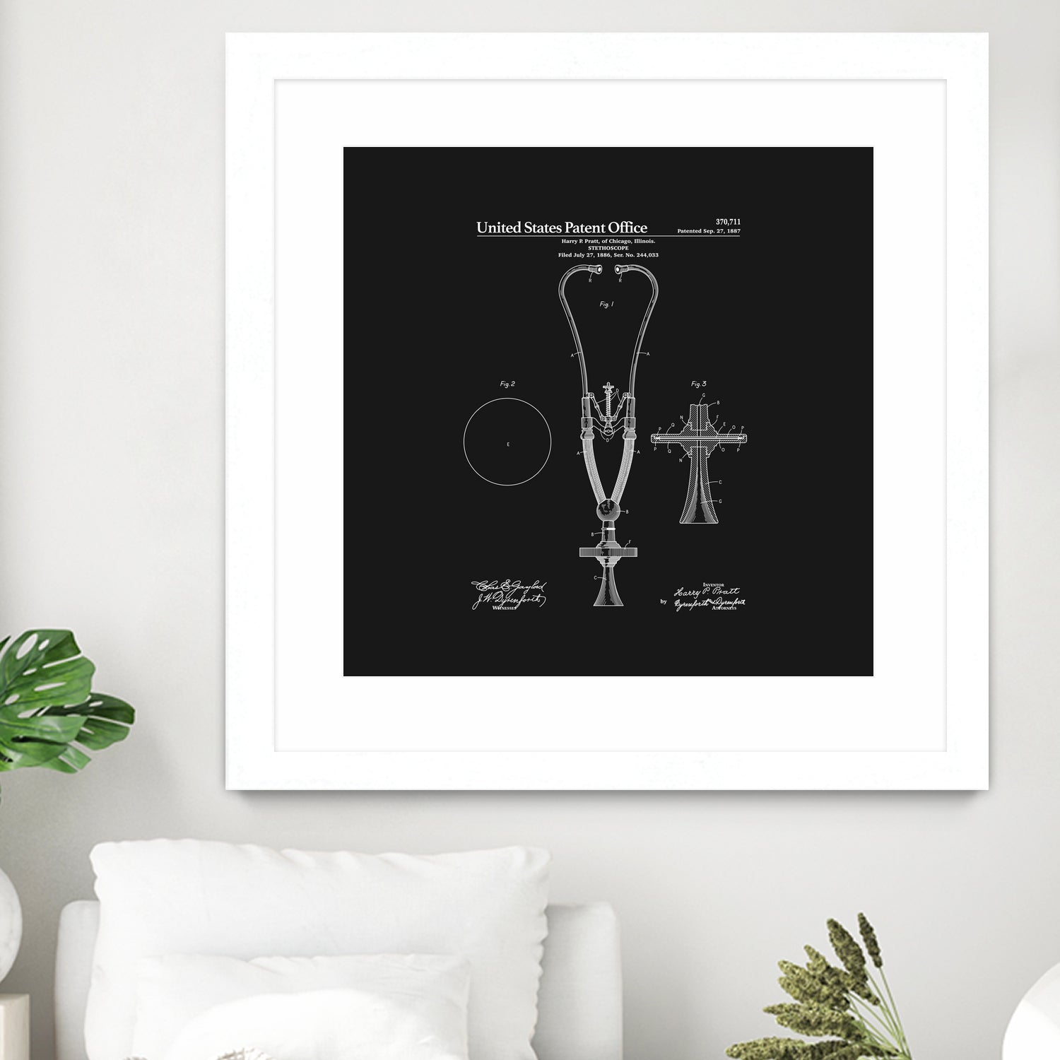 Stethoscope Patent - Black by Finlay McNevin on GIANT ART - black typography