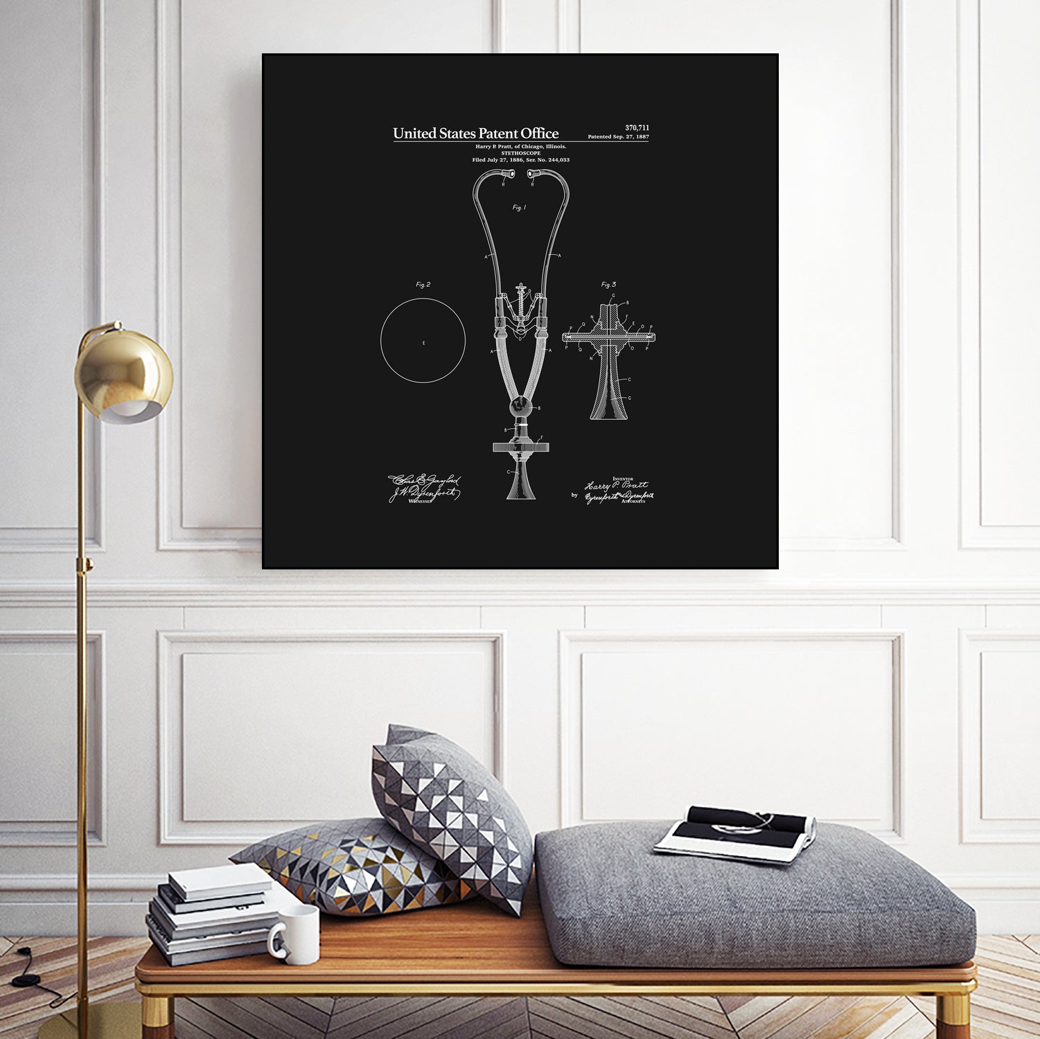 Stethoscope Patent - Black by Finlay McNevin on GIANT ART - black typography