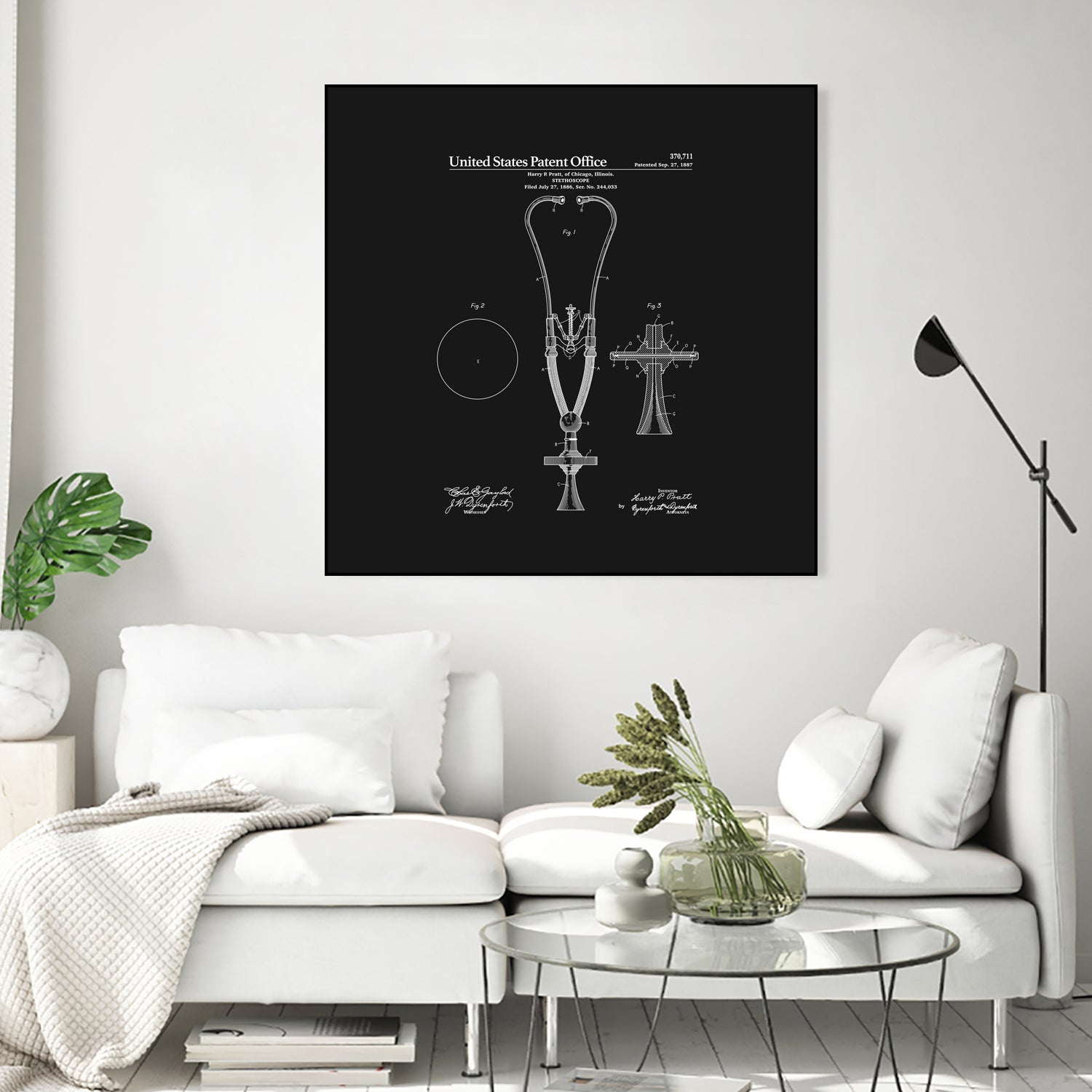 Stethoscope Patent - Black by Finlay McNevin on GIANT ART - black typography