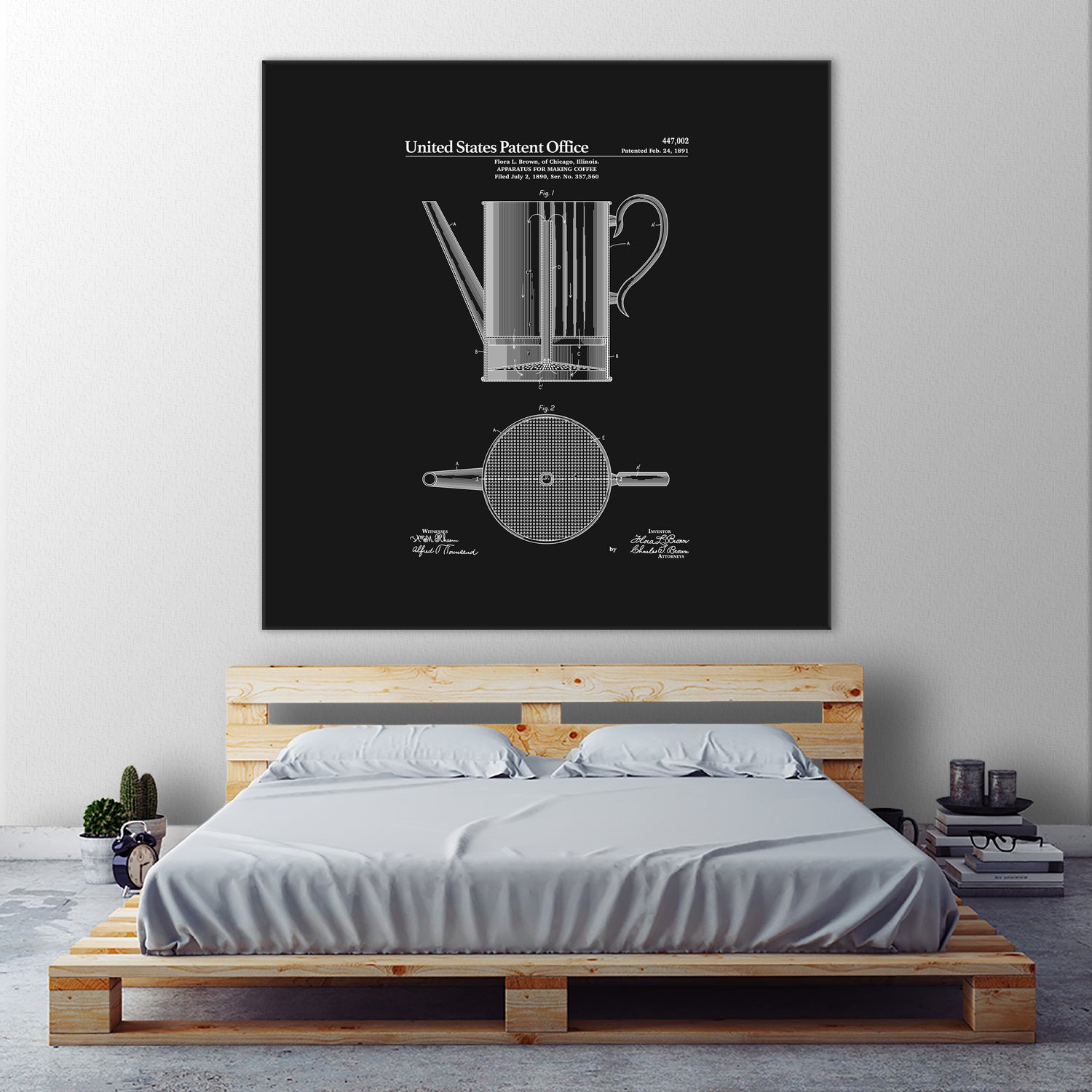 Coffee Press Patent - Black by Finlay McNevin on GIANT ART - black typography