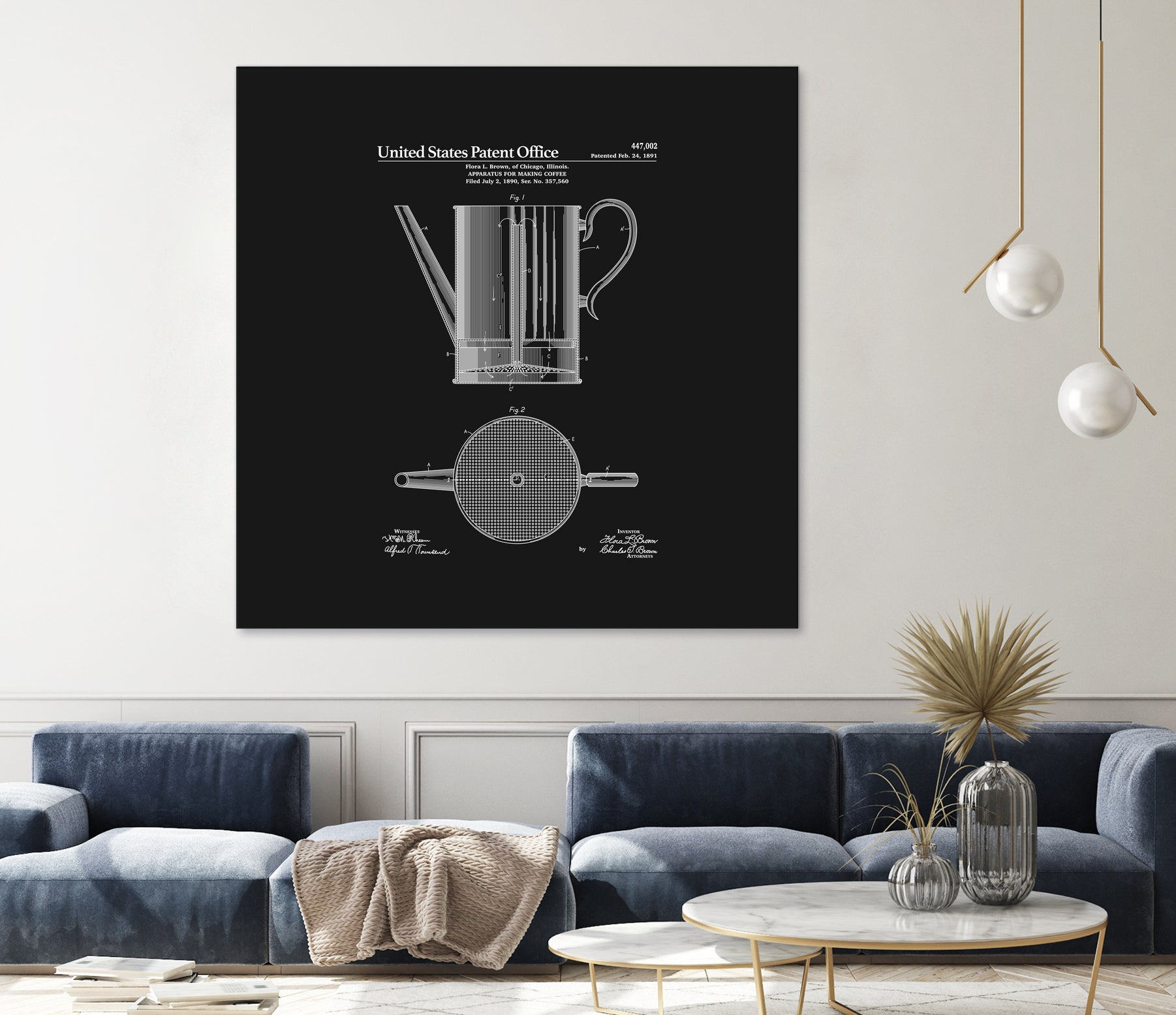 Coffee Press Patent - Black by Finlay McNevin on GIANT ART - black typography