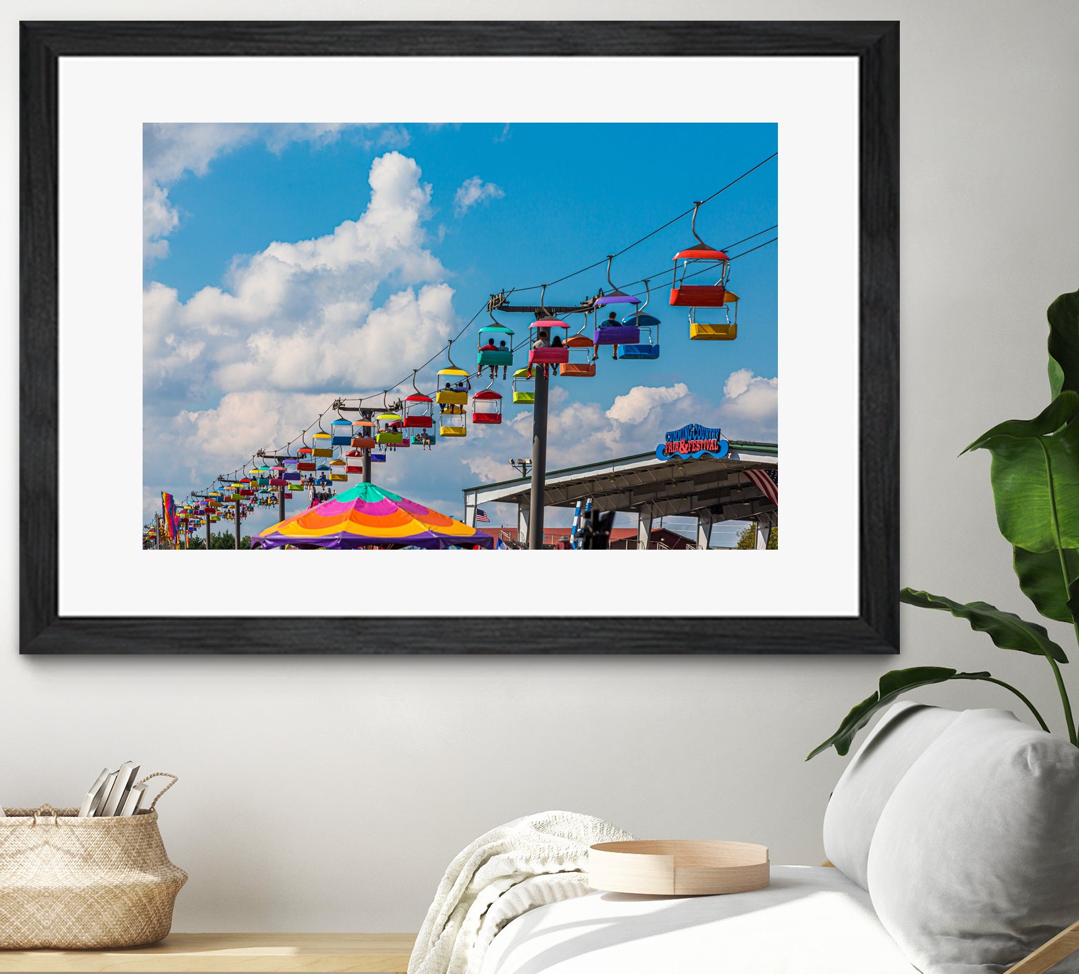 Skylift Over Cumming Fair by Darryl Brooks on GIANT ART - blue photo illustration