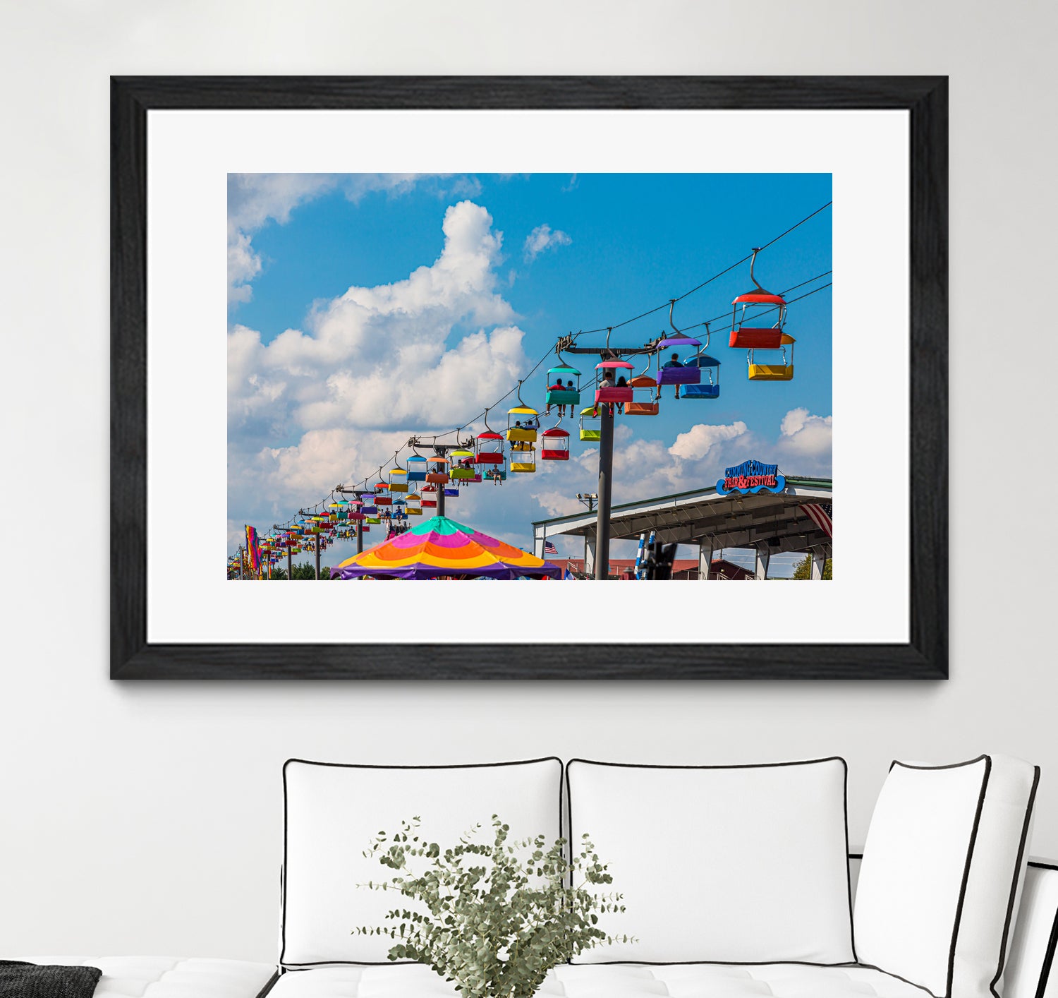 Skylift Over Cumming Fair by Darryl Brooks on GIANT ART - blue photo illustration