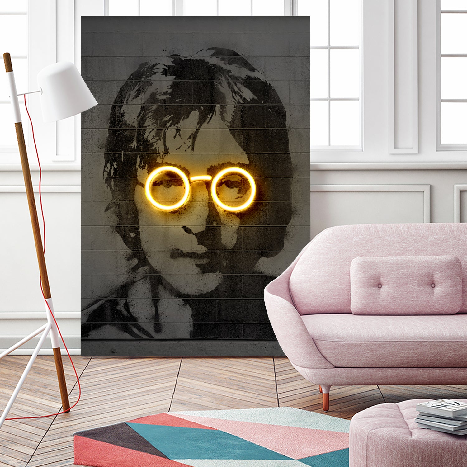 John Lennon by Octavian Mihai Mielu on GIANT ART - yellow photo manipulation