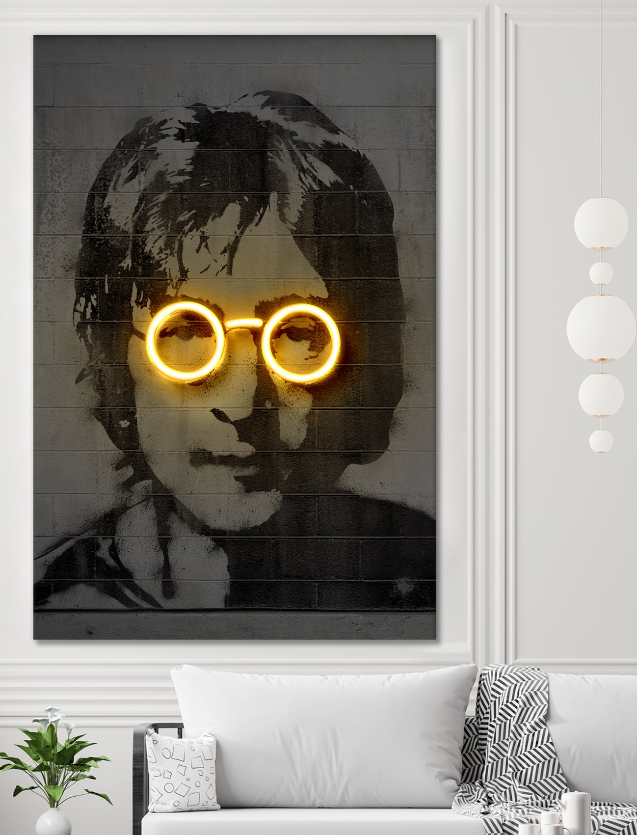 John Lennon by Octavian Mihai Mielu on GIANT ART - yellow photo manipulation