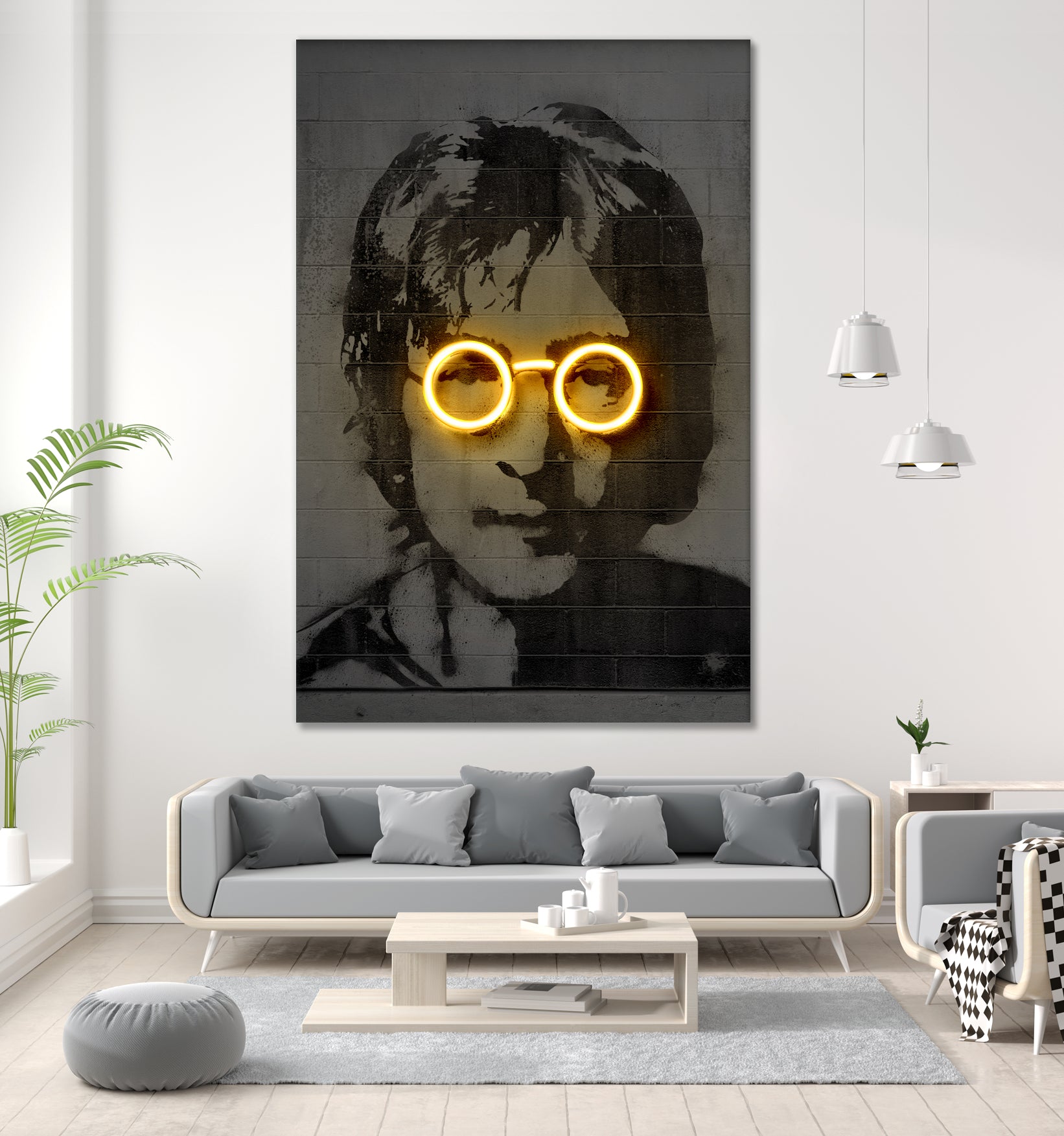 John Lennon by Octavian Mihai Mielu on GIANT ART - yellow photo manipulation