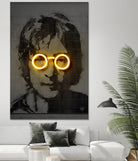 John Lennon by Octavian Mihai Mielu on GIANT ART - yellow photo manipulation