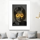 John Lennon by Octavian Mihai Mielu on GIANT ART - yellow photo manipulation