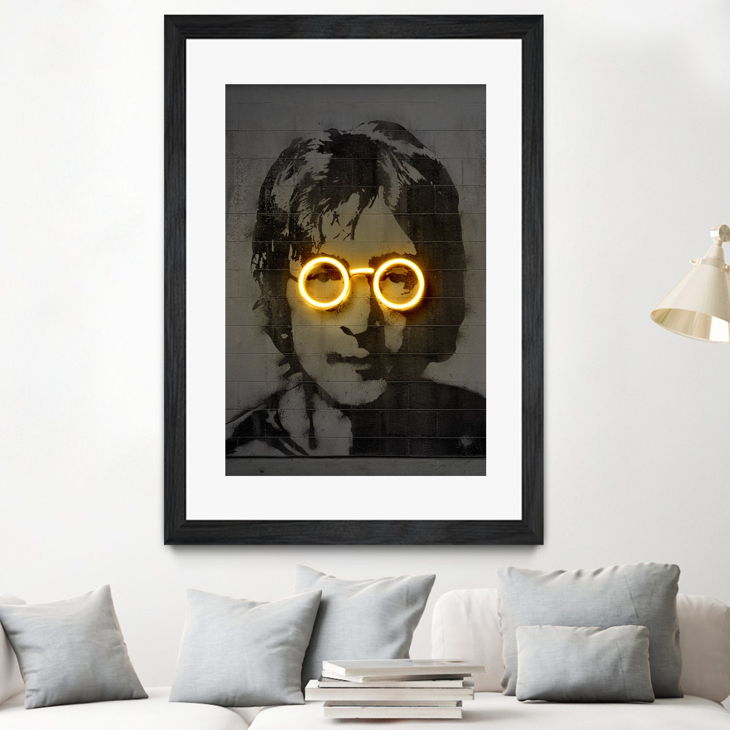 John Lennon by Octavian Mihai Mielu on GIANT ART - yellow photo manipulation